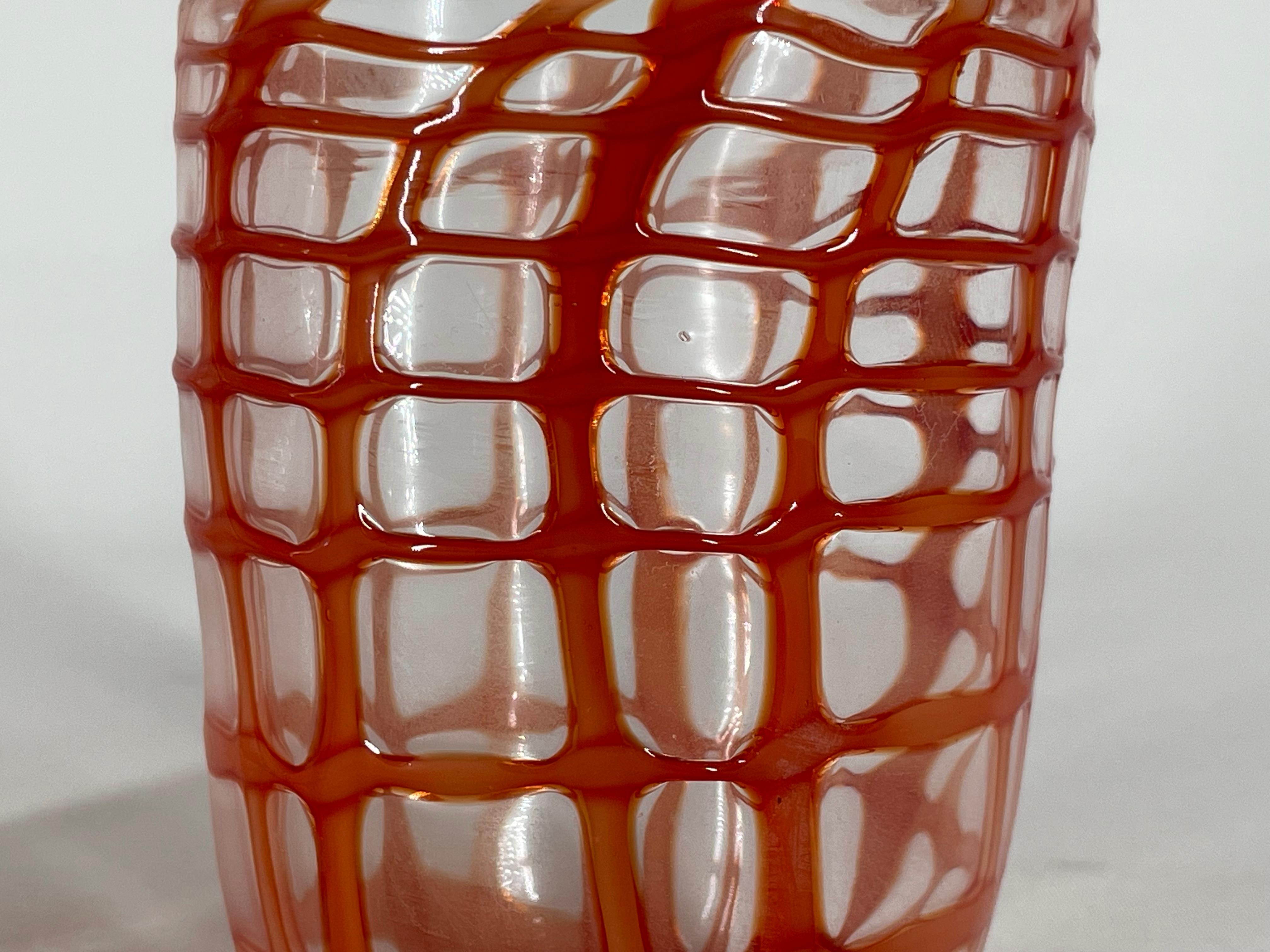 Rotes Muranoglas GOTO 'RETE' Glas von Eros Raffael im Zustand „Neu“ im Angebot in Martellago, IT