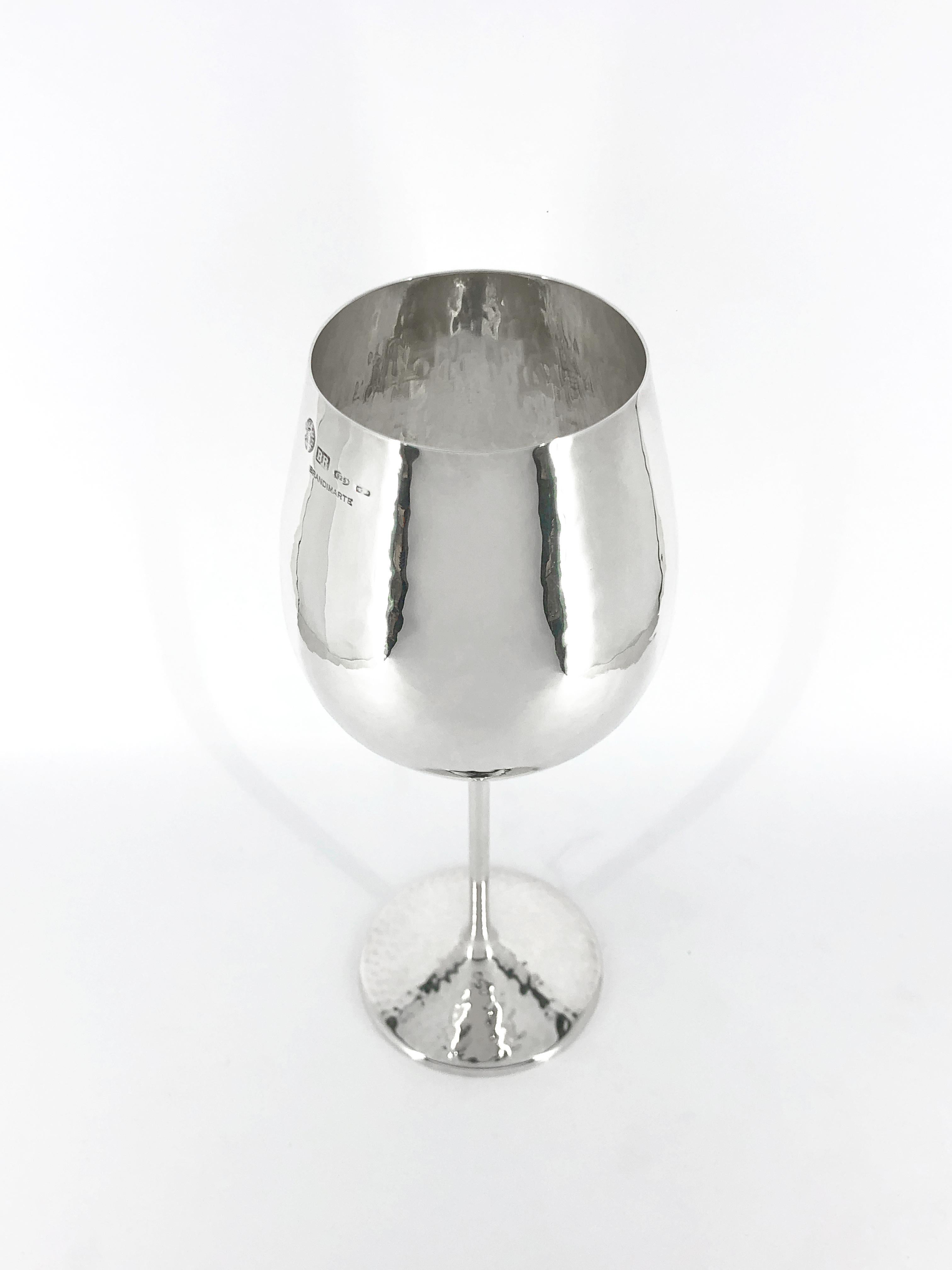Brandimarte 925 Sterling Silber großes Weinglas in Tulpenform im Angebot 7