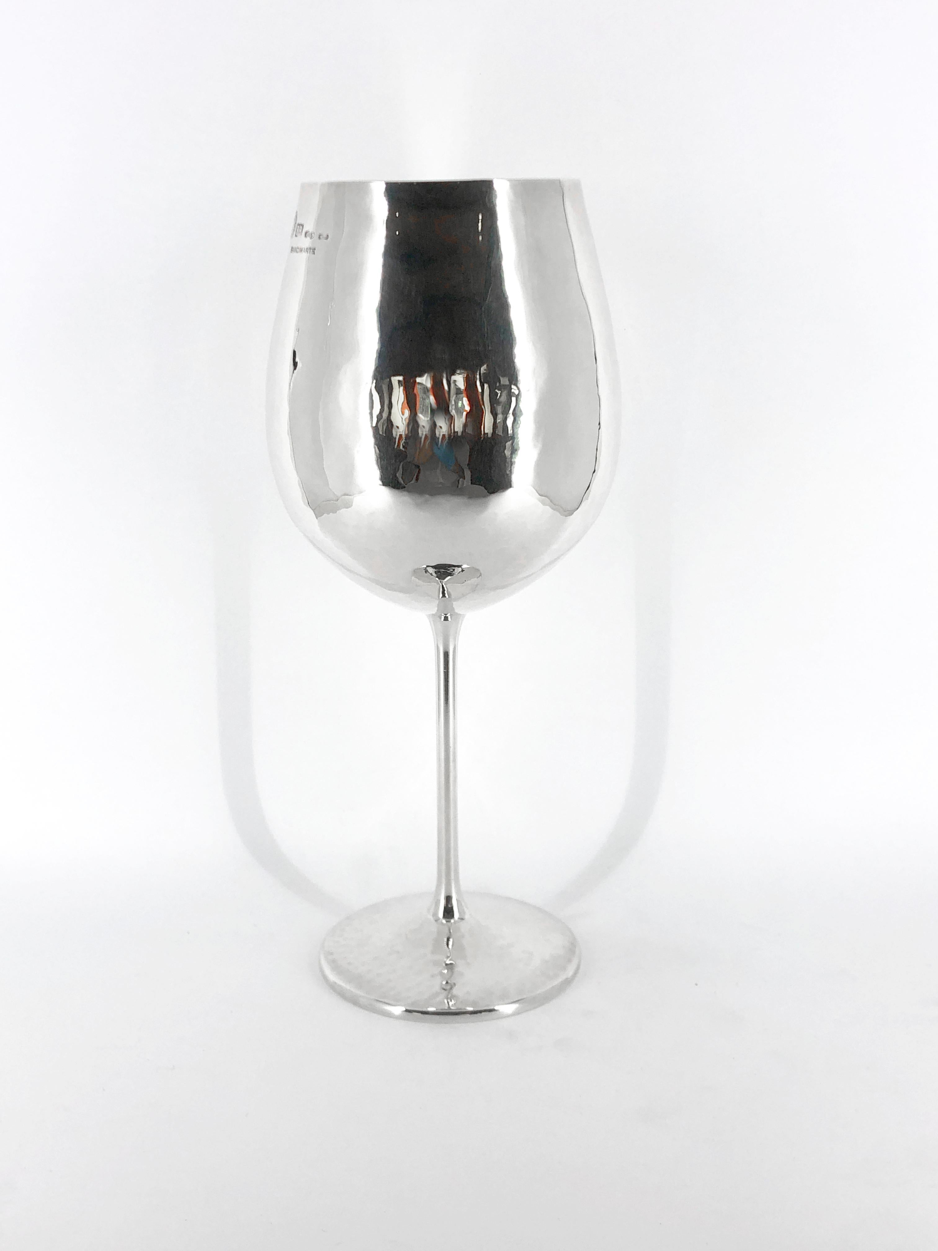 Brandimarte 925 Sterling Silber großes Weinglas in Tulpenform im Angebot 9