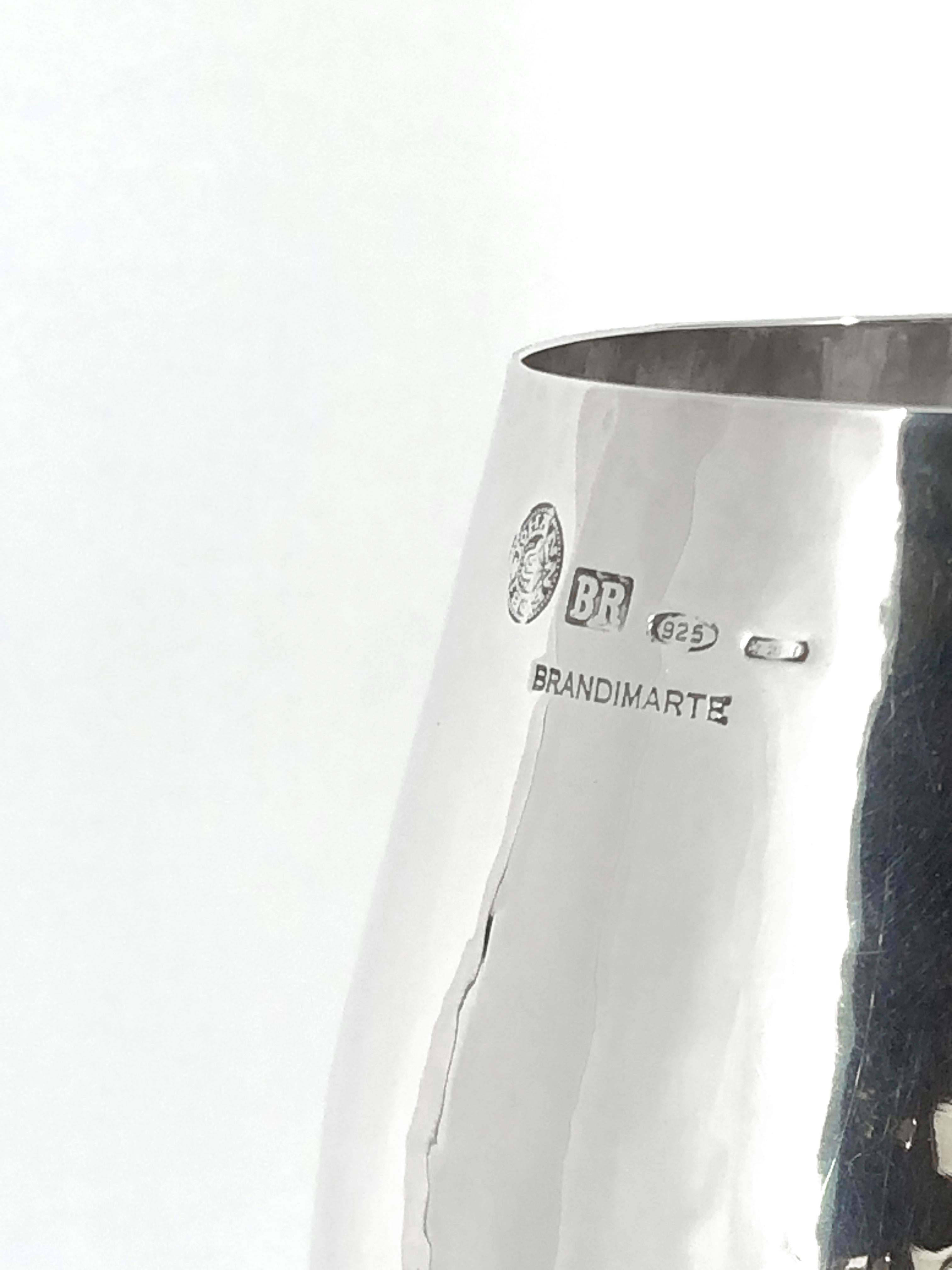 Brandimarte 925 Sterling Silber großes Weinglas in Tulpenform im Angebot 11