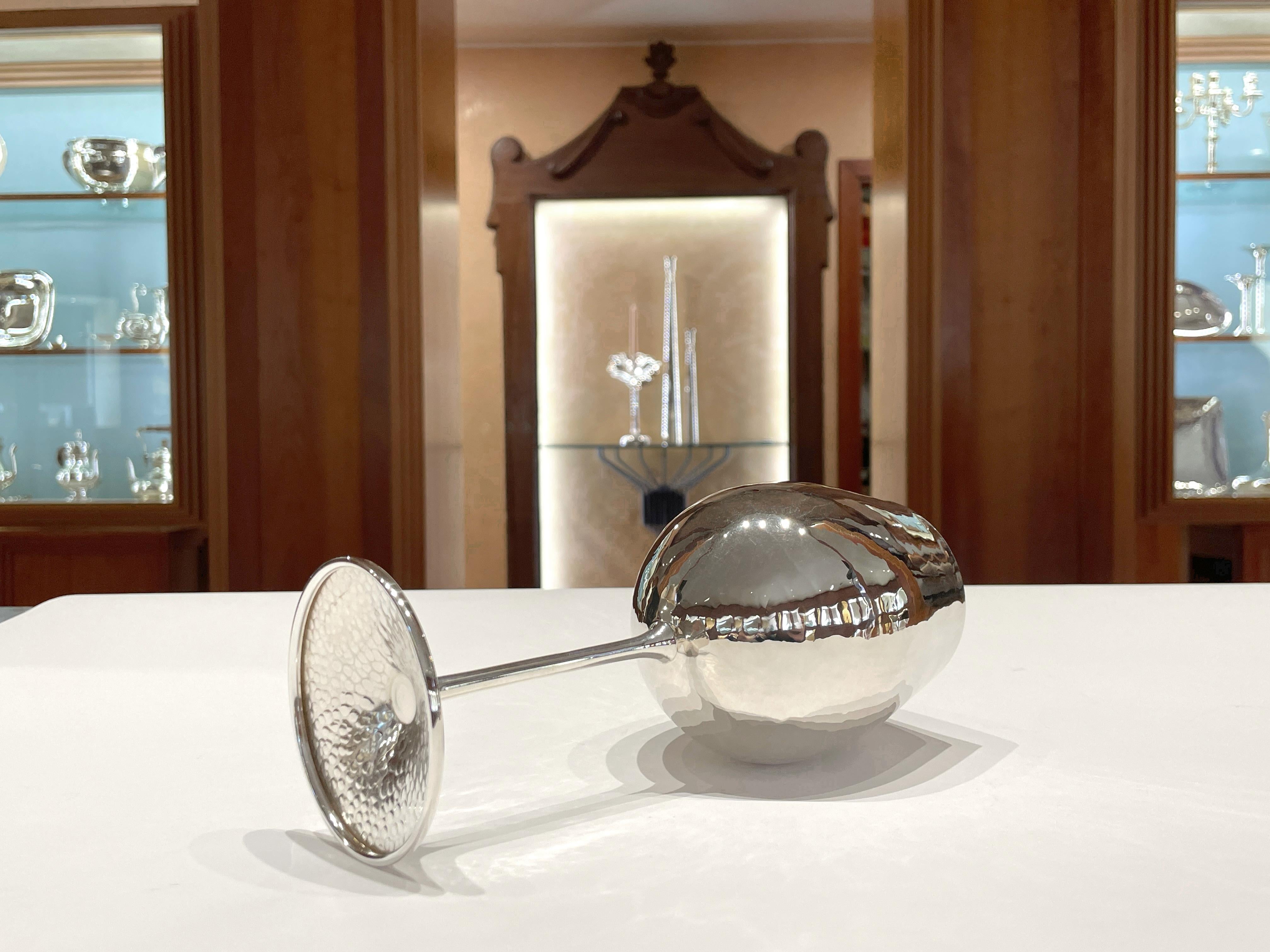 Brandimarte 925 Sterling Silber großes Weinglas in Tulpenform im Angebot 4