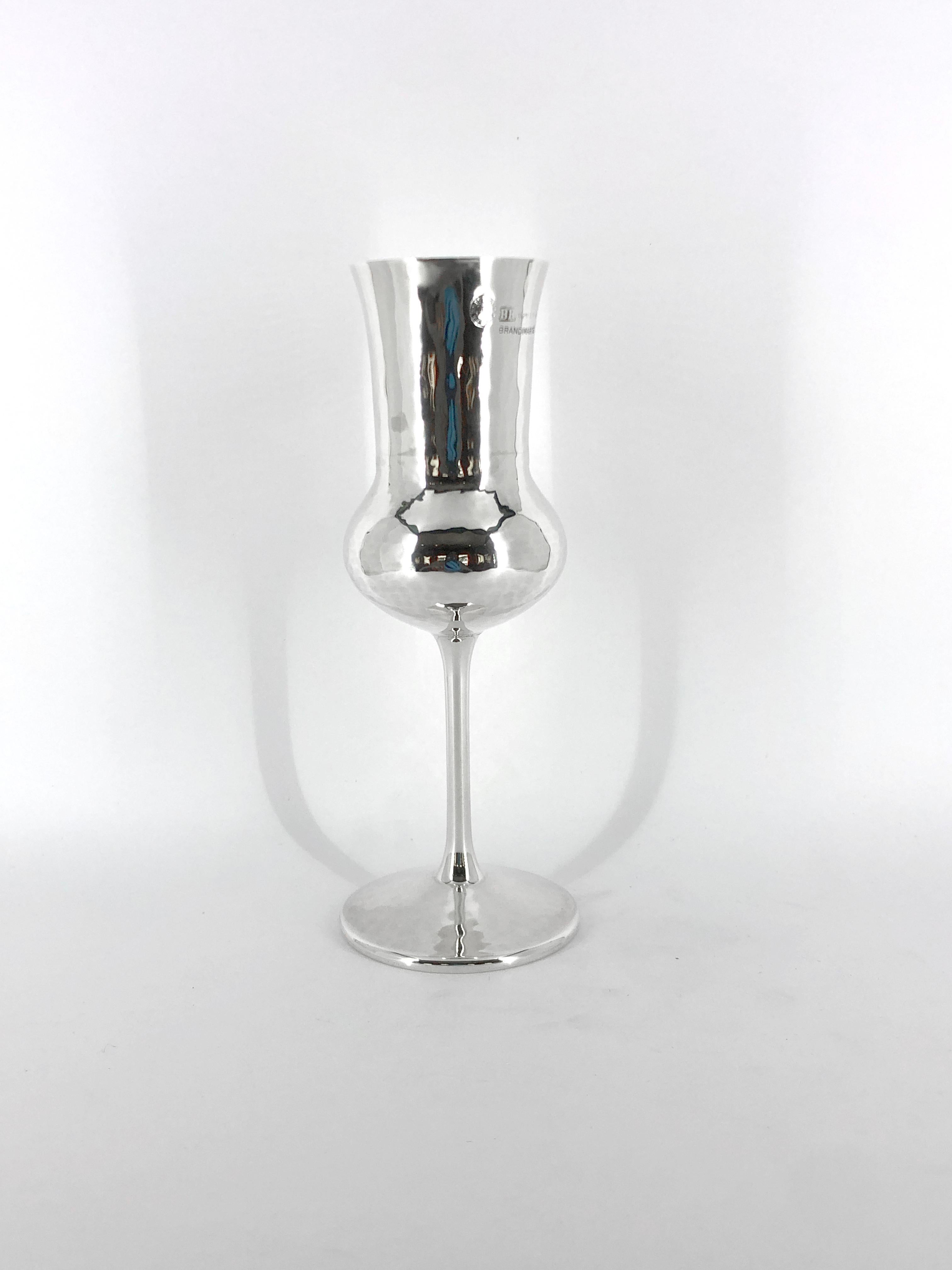 Brandimarte grappa glass in 925 sterling silver For Sale 7