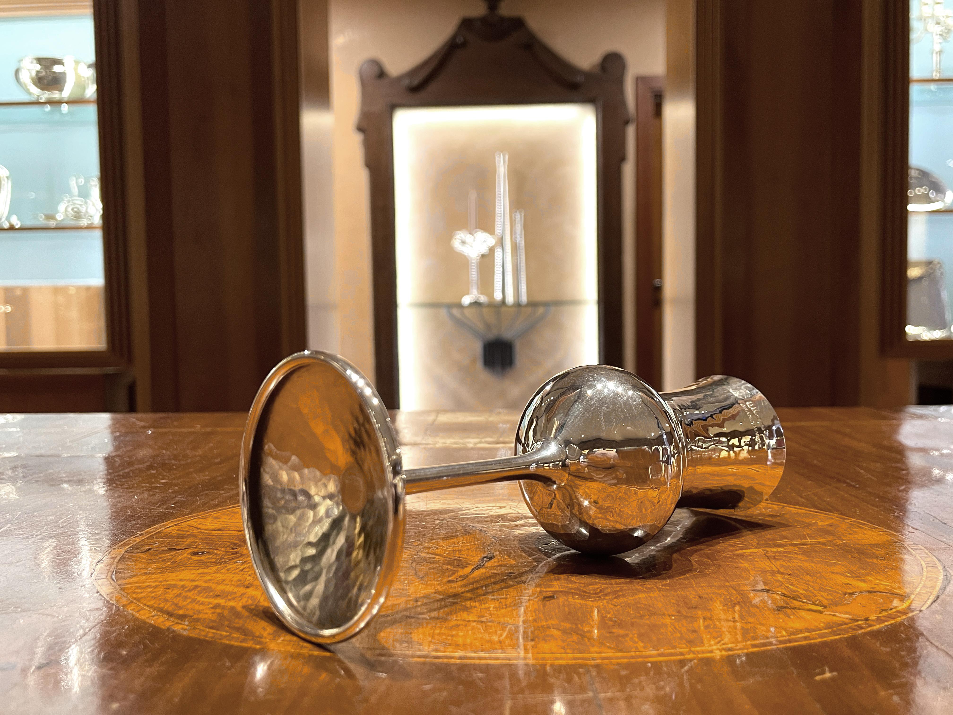 Contemporary Brandimarte grappa glass in 925 sterling silver For Sale
