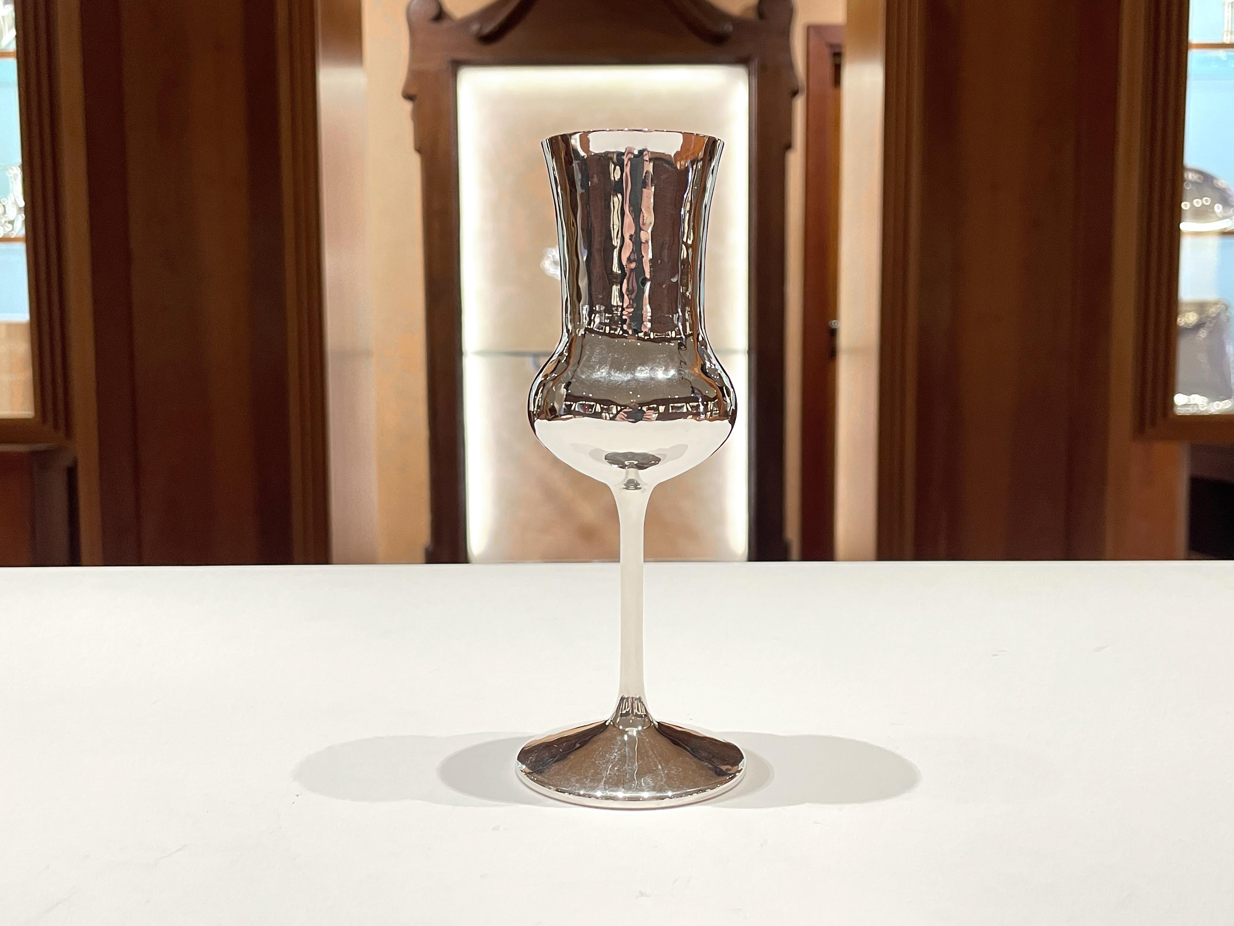 Brandimarte grappa glass in 925 sterling silver For Sale 1