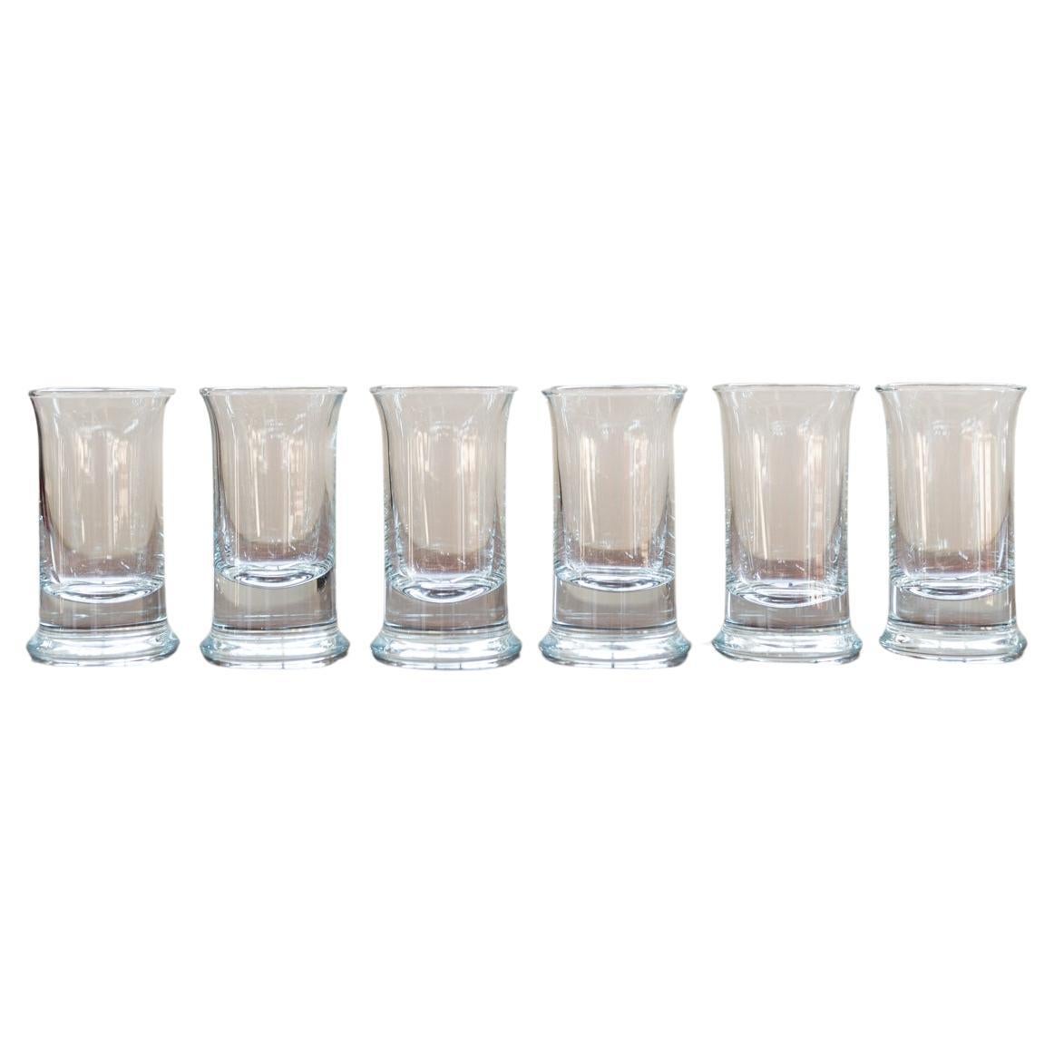 Low crystal liquor glasses, set of 6, 1970s For Sale