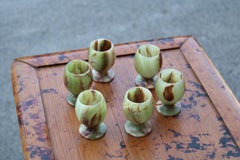 Green Onyx Liqueur Glasses, Italy, 1950