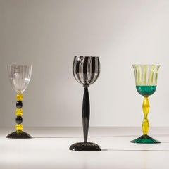 "Glasses on stage" Venini, dis. Alessandro Mendini, Murano 1993-95