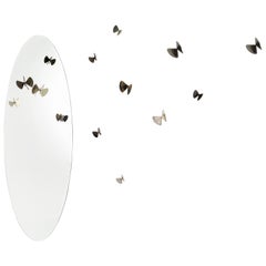 Bice Mirror with Butterflies in Brass Casting