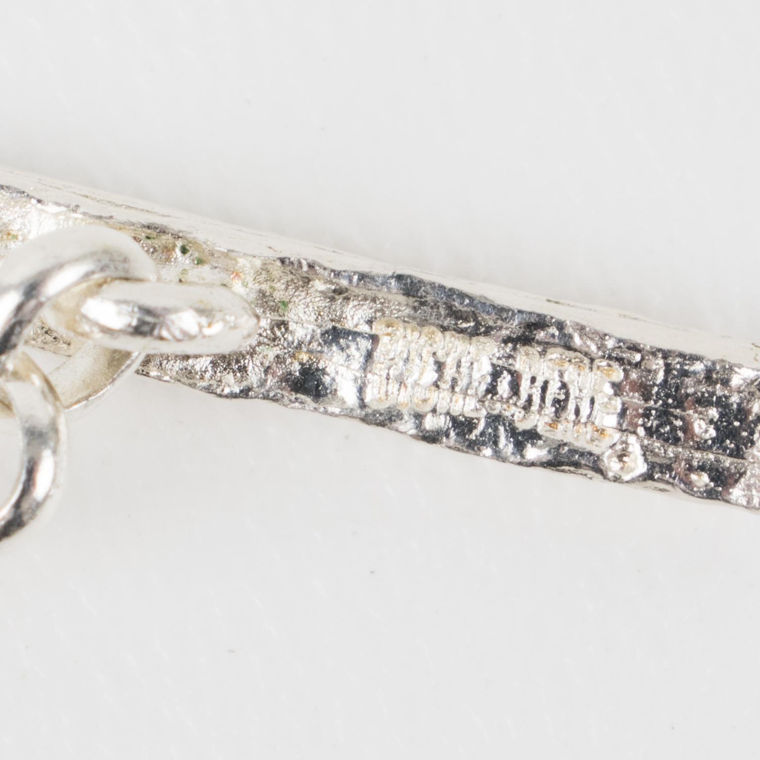 Biche de Bere Paris Bracciale a maglie in argento brutalista in vendita 1