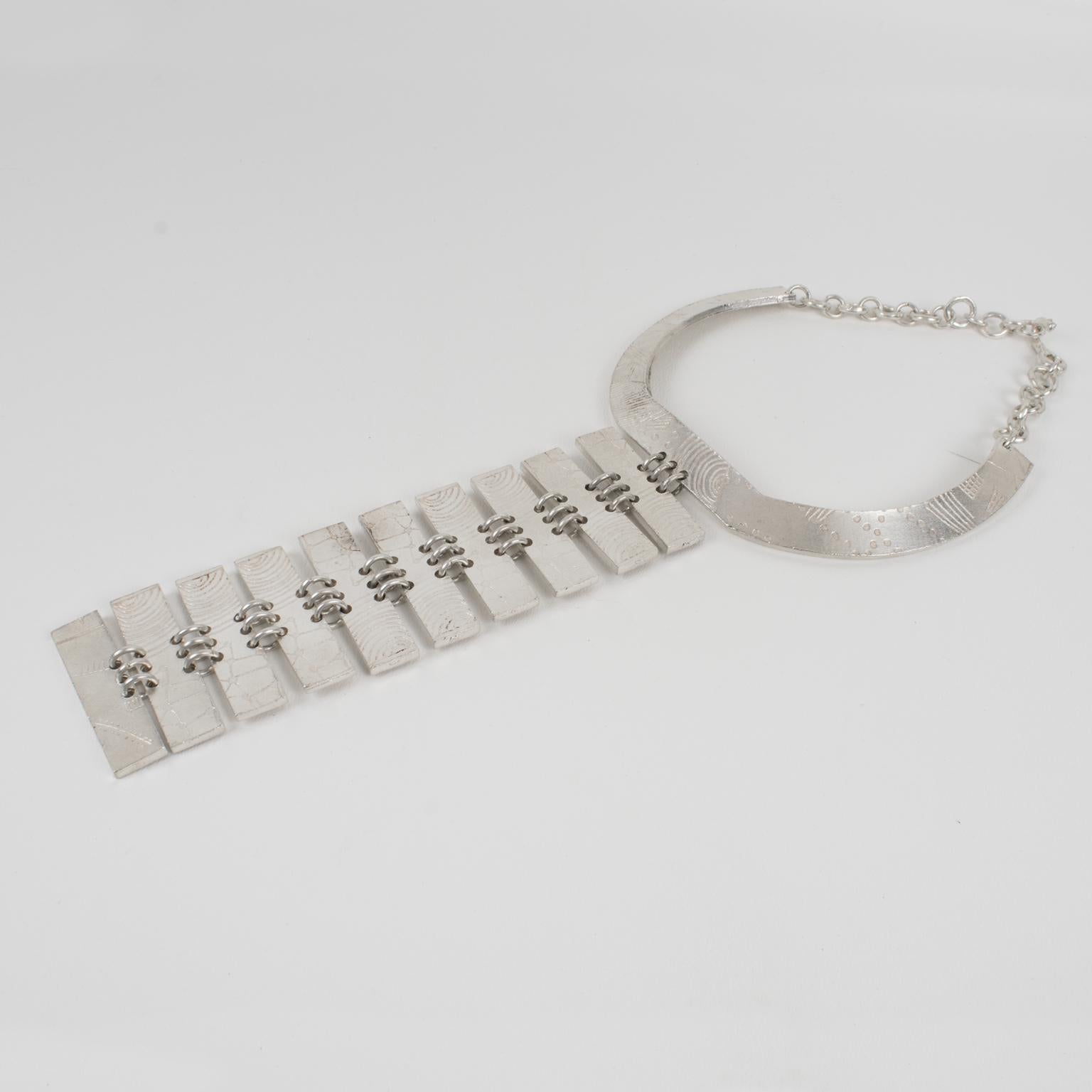 Biche de Bere Paris Graffiti Collier à maillons argentés en édition limitée Unisexe en vente
