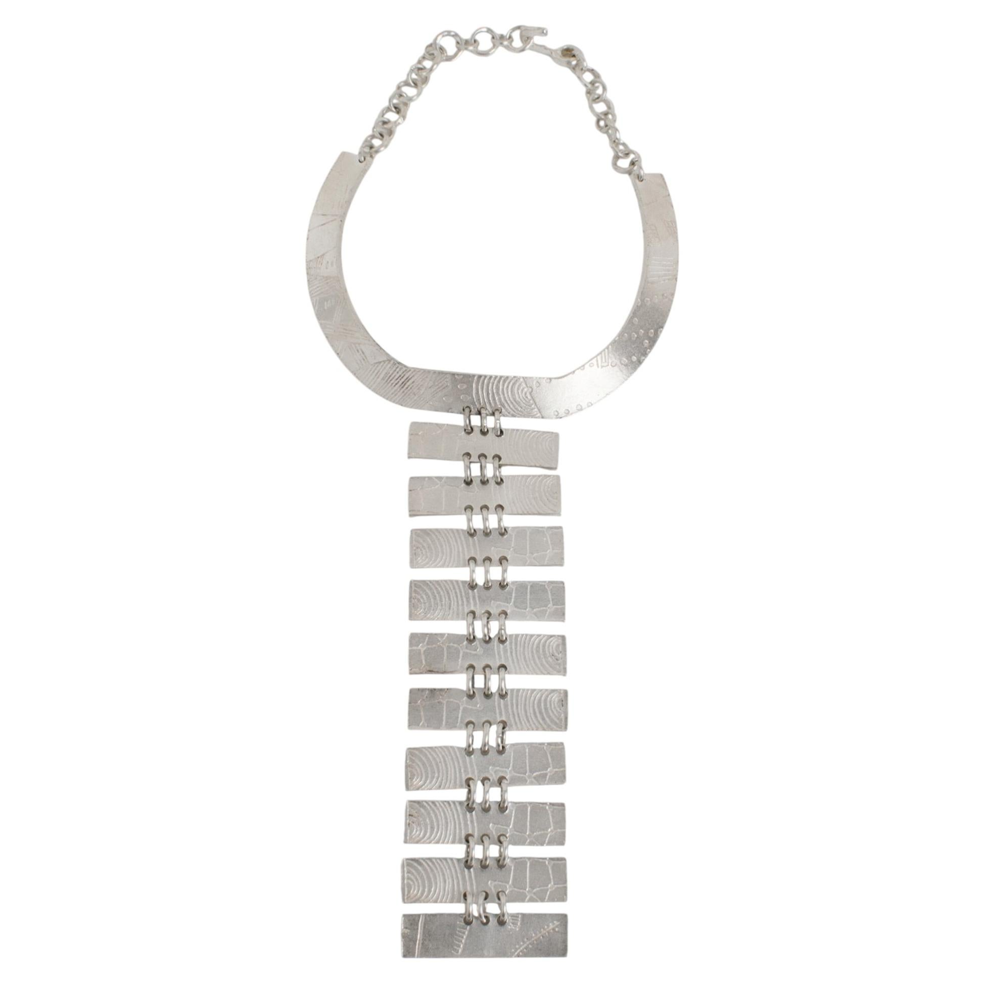 Biche de Bere Paris Graffiti Silvered Link Necklace in Limited Edition