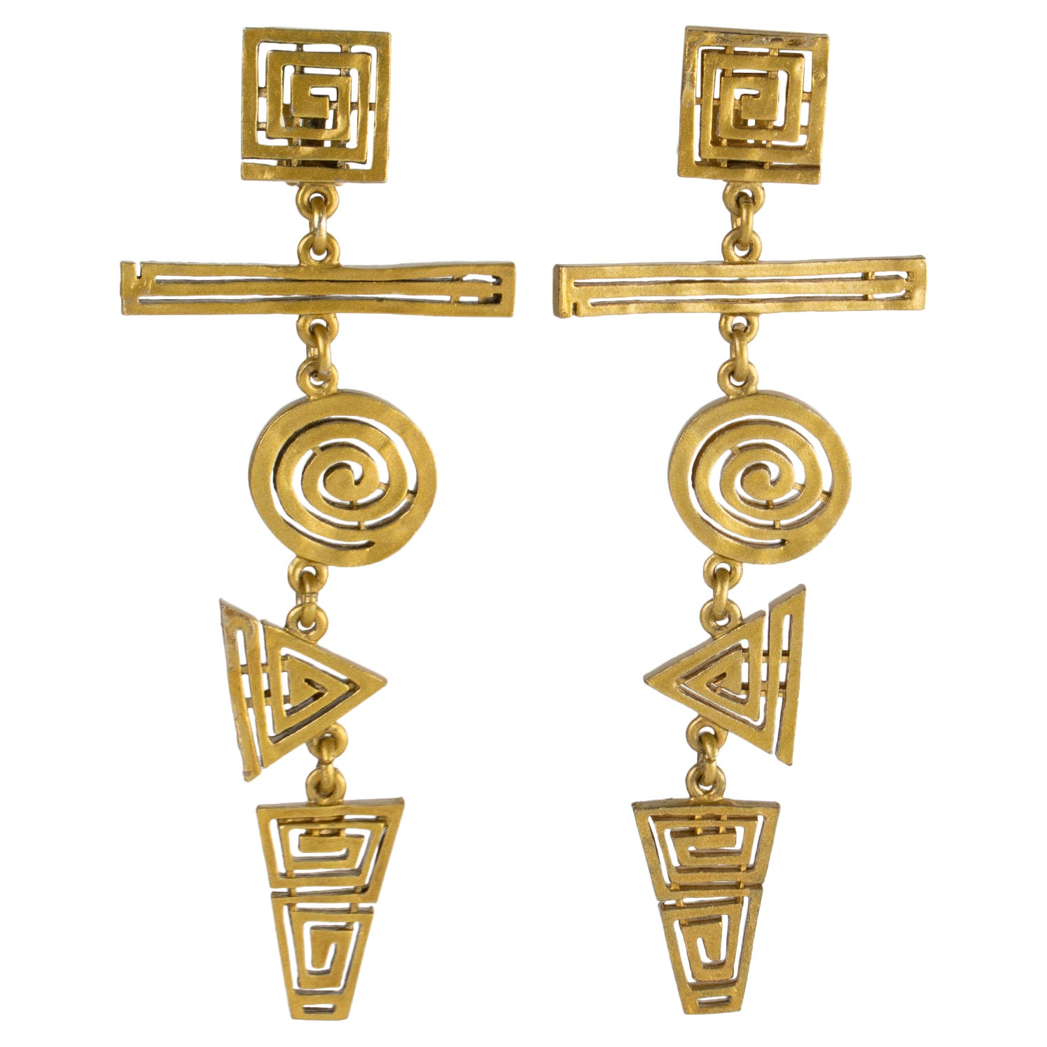Biche de Bere Paris Limited Edition Boucles d'oreilles clips extra-longues en métal doré