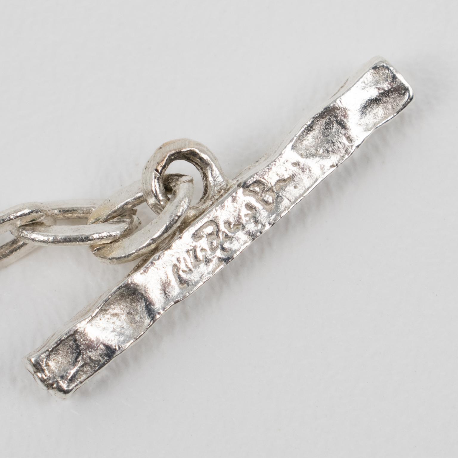 Biche de Bere Paris Limited Edition Graffiti Silver Plate Necklace For Sale 5