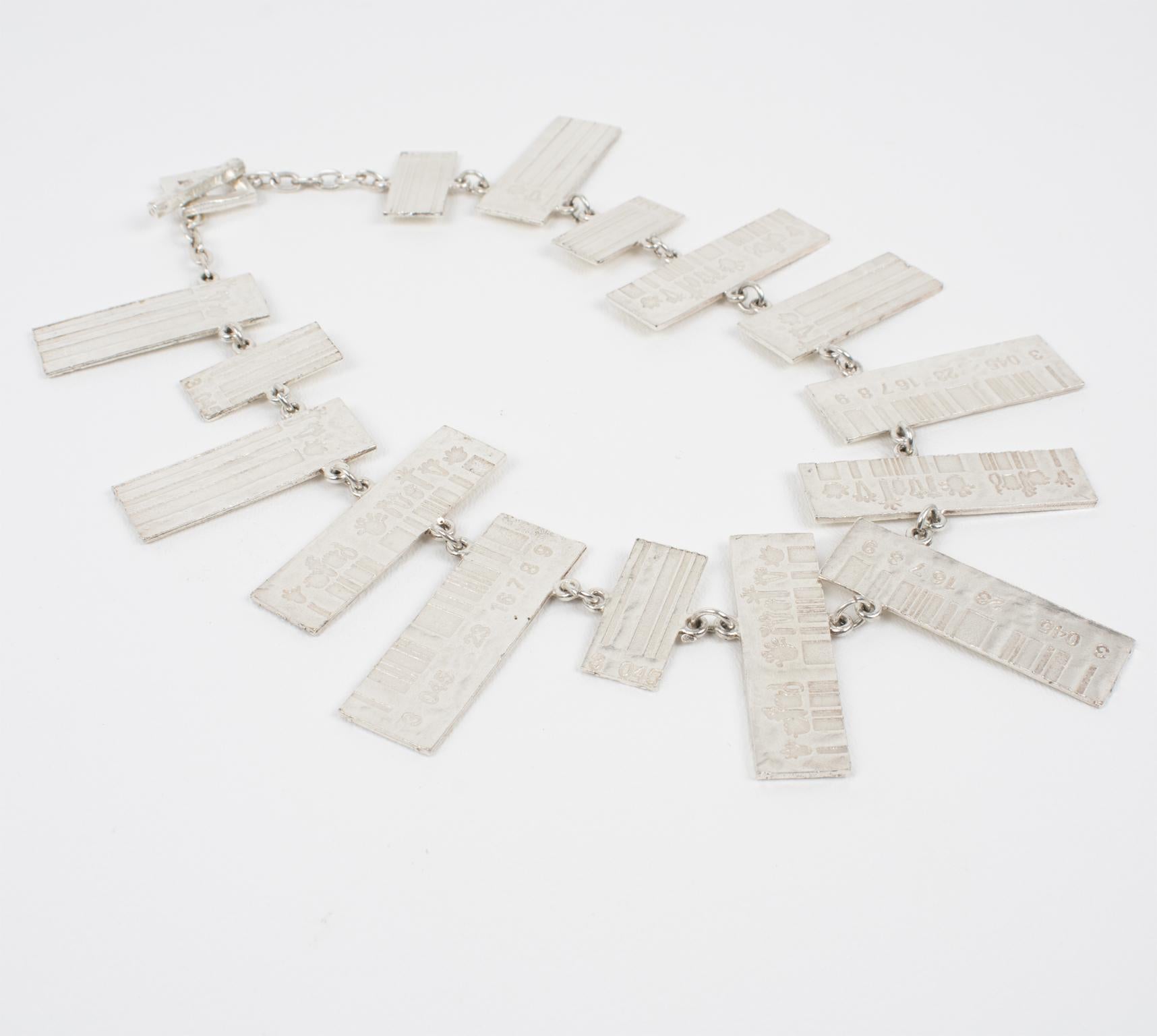 Women's or Men's Biche de Bere Paris Limited Edition Graffiti Silver Plate Necklace For Sale