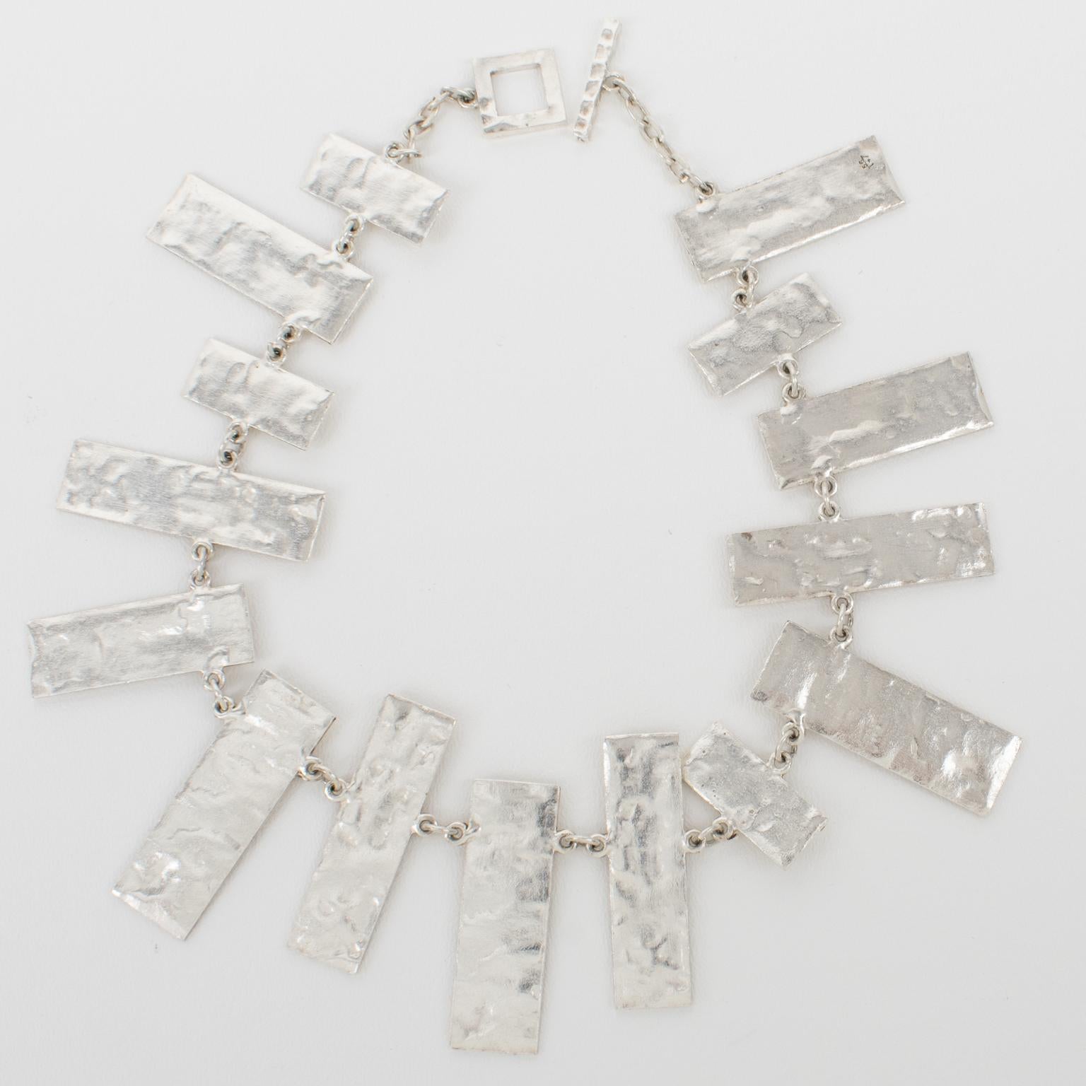 Biche de Bere Paris Limited Edition Graffiti Silver Plate Necklace For Sale 1