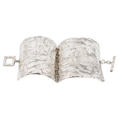 Vintage Biche de Bere Paris Oversized Brutalist Silver Plate Link Bracelet