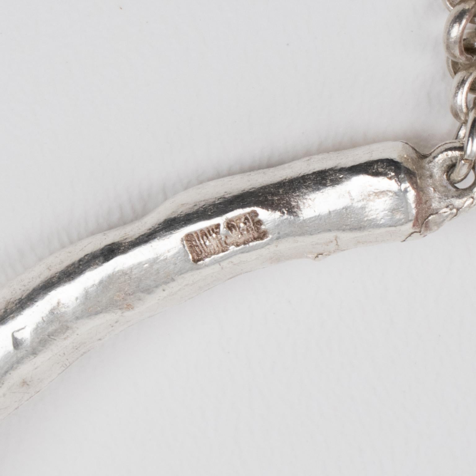 Biche de Bere Paris Rigid Choker Necklace with Arctic White Resin Pendant For Sale 1
