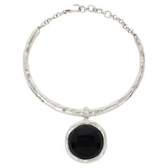 Biche de Bere Paris Rigid Choker Necklace with Black Resin Pendant