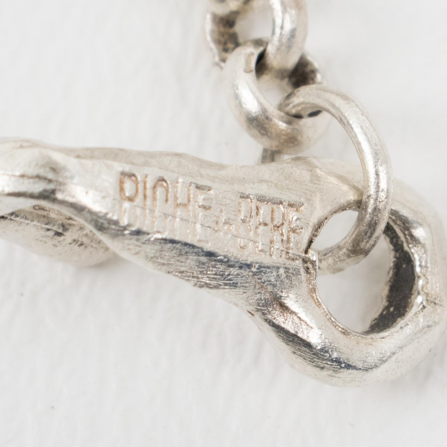 Biche de Bere Paris Silverplate and Ruby Glass Collar Necklace in vendita 4