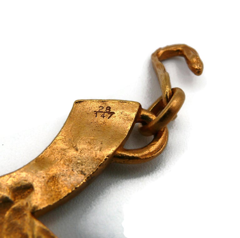 Collier Vintage Biche De Bere - Métal Doré & Perles Avec 2 Éléments Supplémentaires - Occasion