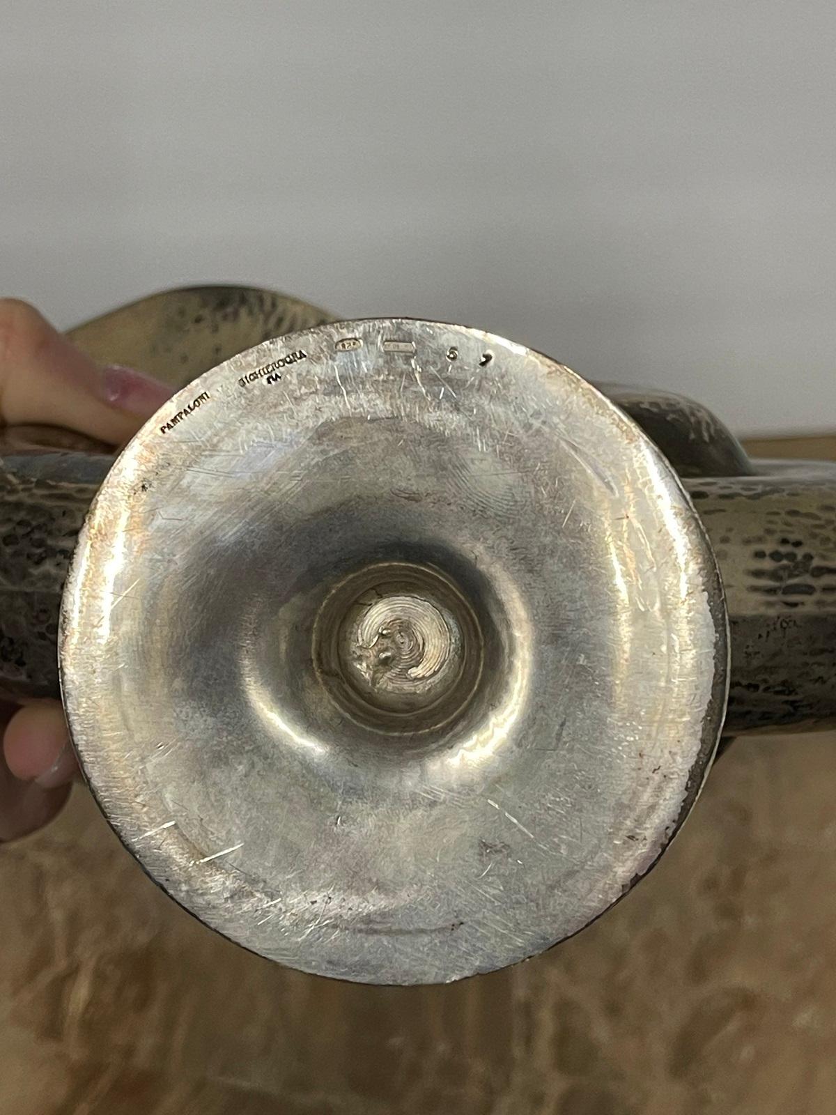 Bichierografia  – “snail” pitcher in sterling silver In Good Condition In Surfside, FL