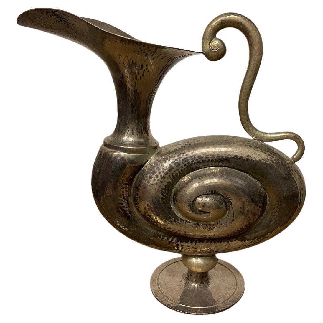 Bichierografia  – “snail” pitcher in sterling silver