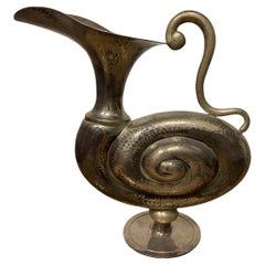 Antique Bichierografia  – “snail” pitcher in sterling silver