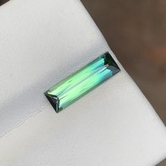 Tormalina blu-verde bicolore taglio baguette Gemma naturale sfusa per ciondolo