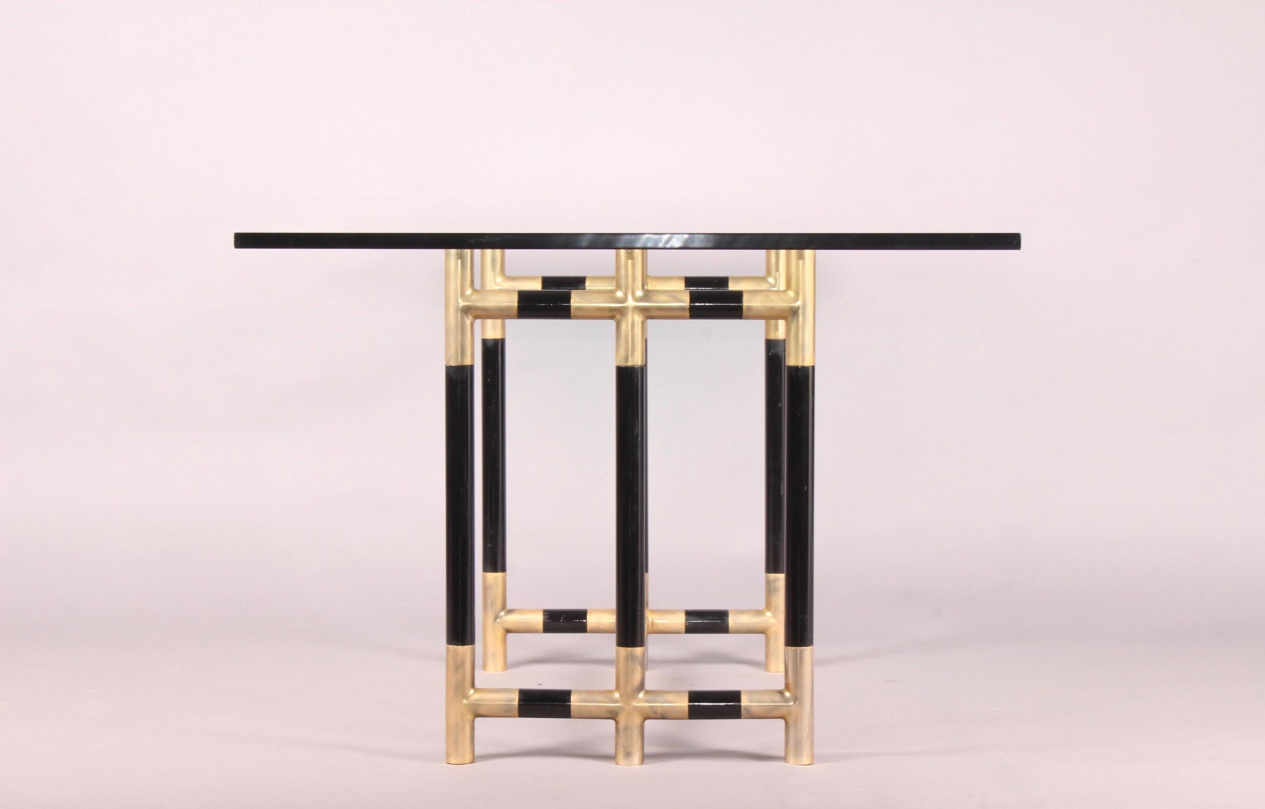 Bicolor Brass and Glass Dinning Table 4