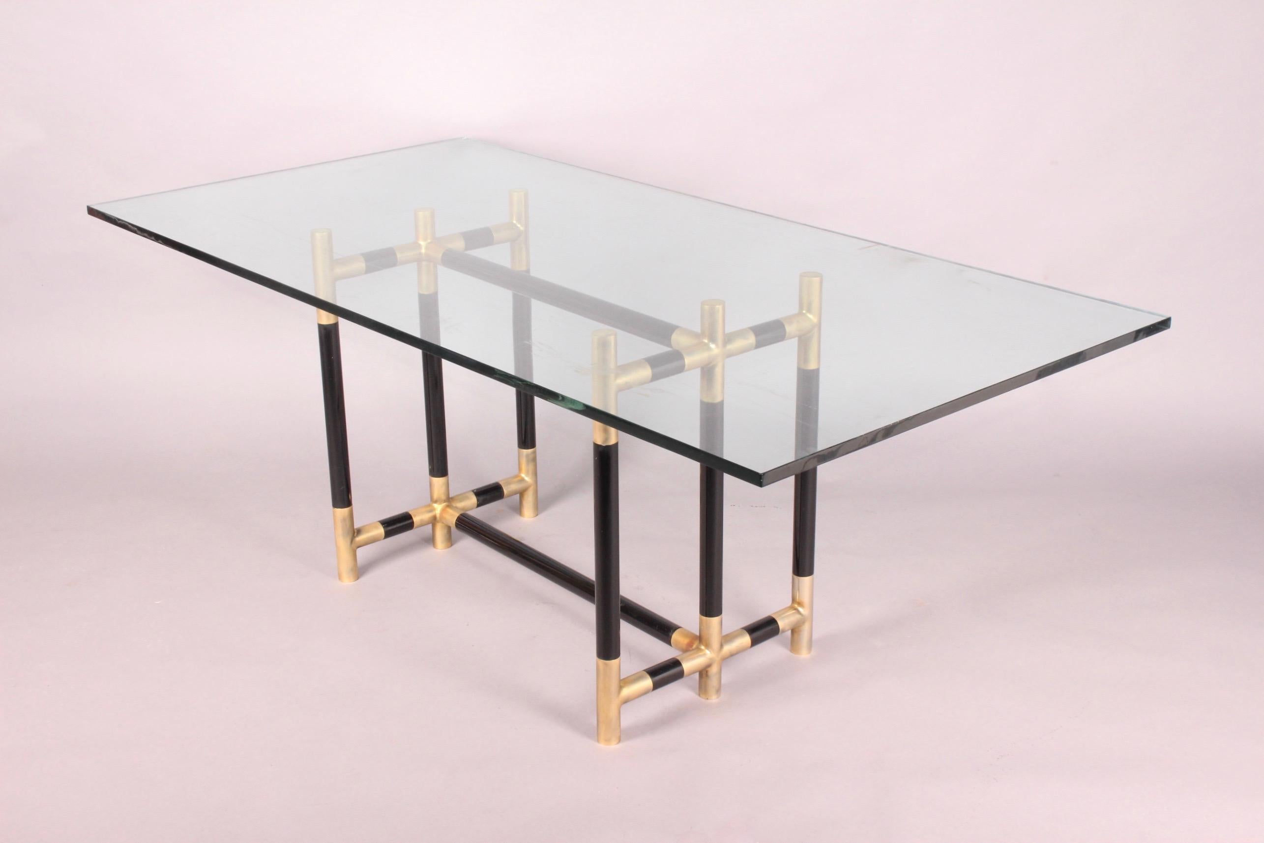 Bicolor Brass and Glass Dinning Table 1