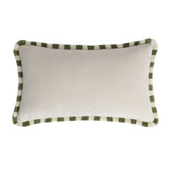 Cuscino BICOLOR Coppia Felice in velluto con frange bianche e verdi