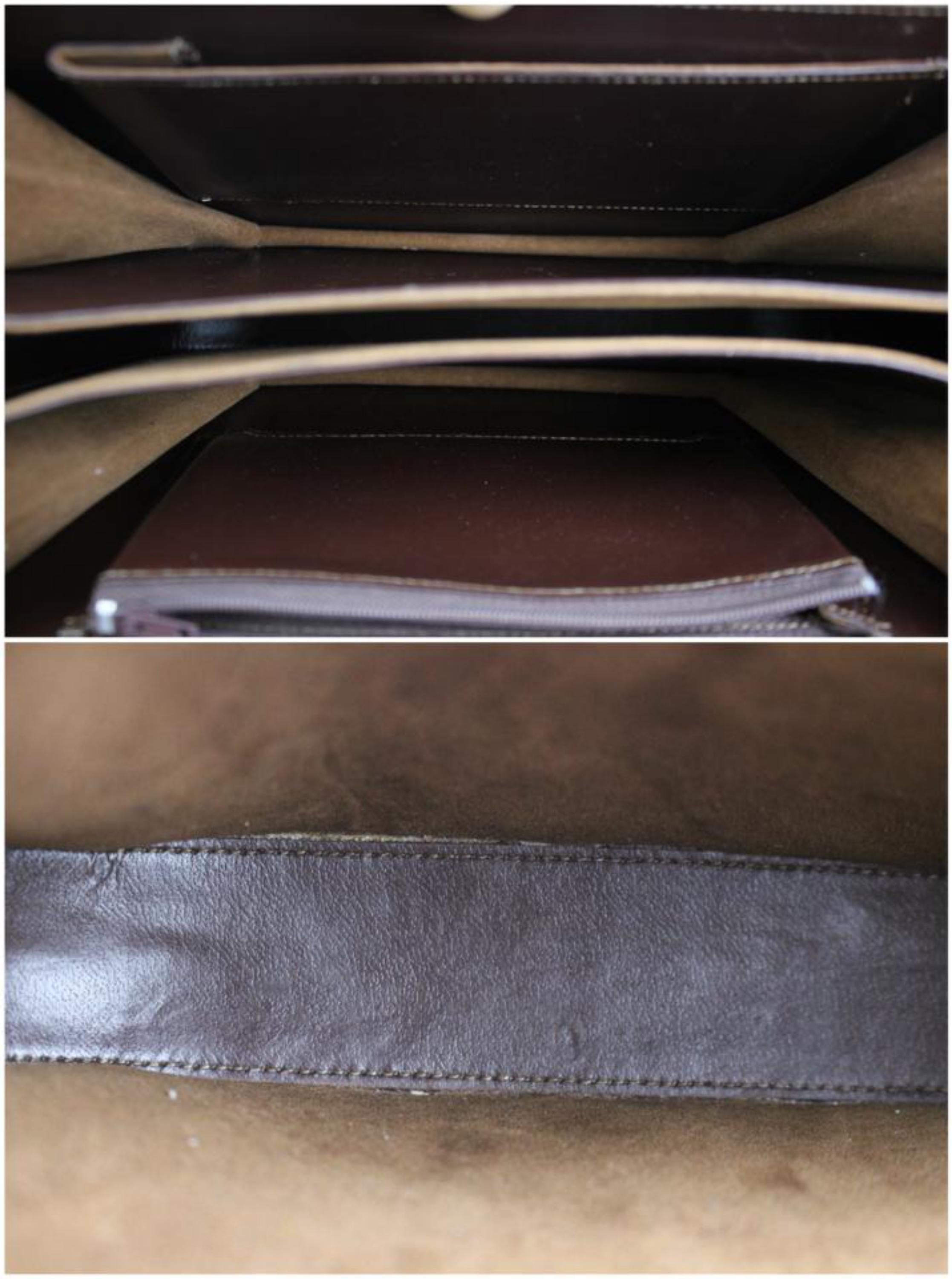 Bicolor Flap 11mt915 Chocolate Crocodile Skin Leather Cross Body Bag For Sale 6
