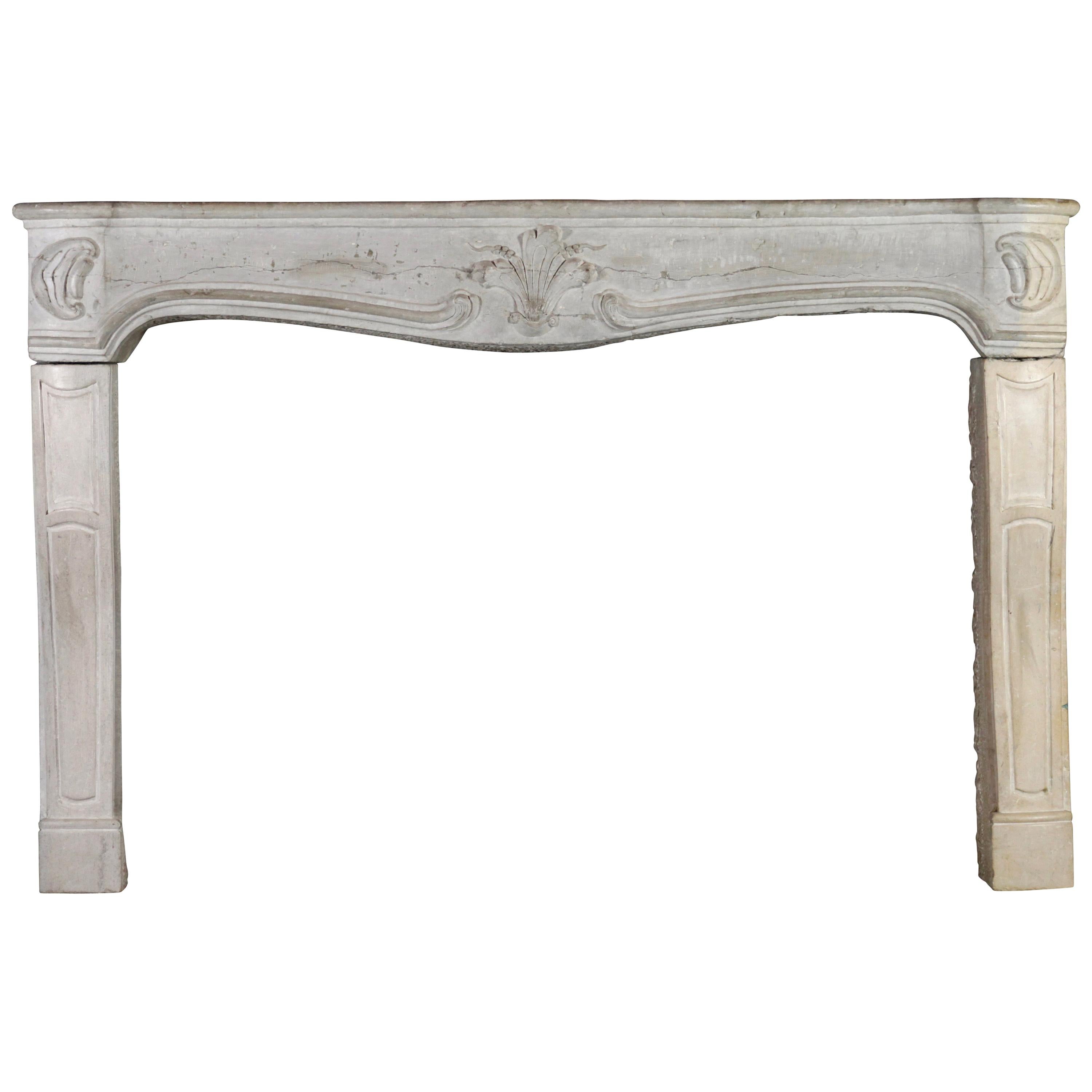 Bicolor French Vintage Fireplace Surround in Limestone