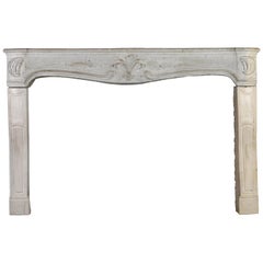 Bicolor French Antique Fireplace Surround in Limestone