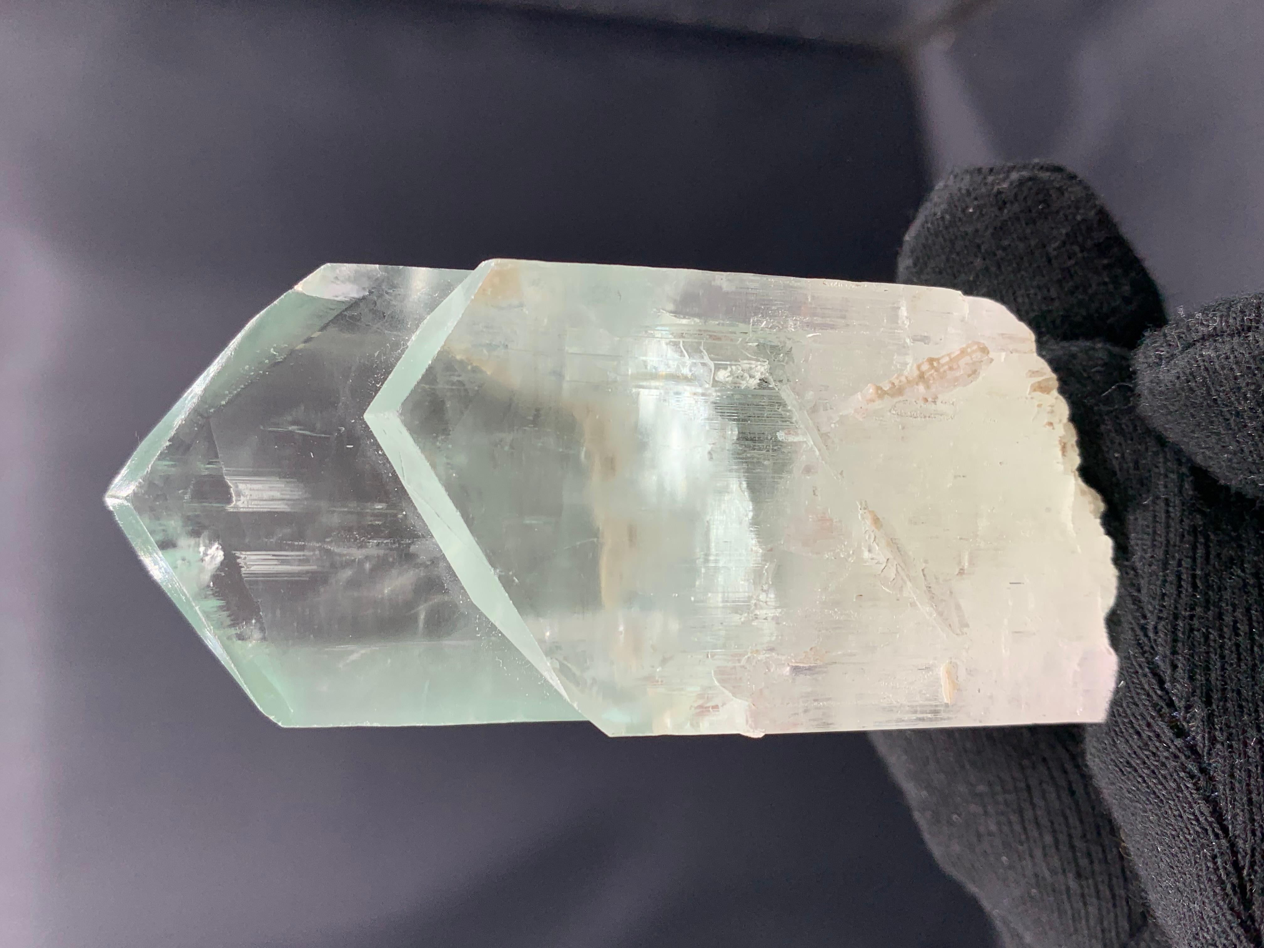 Afghano Kunzite Hiddenite bicolore con annesso cristallo secondario dall'Afghanistan in vendita