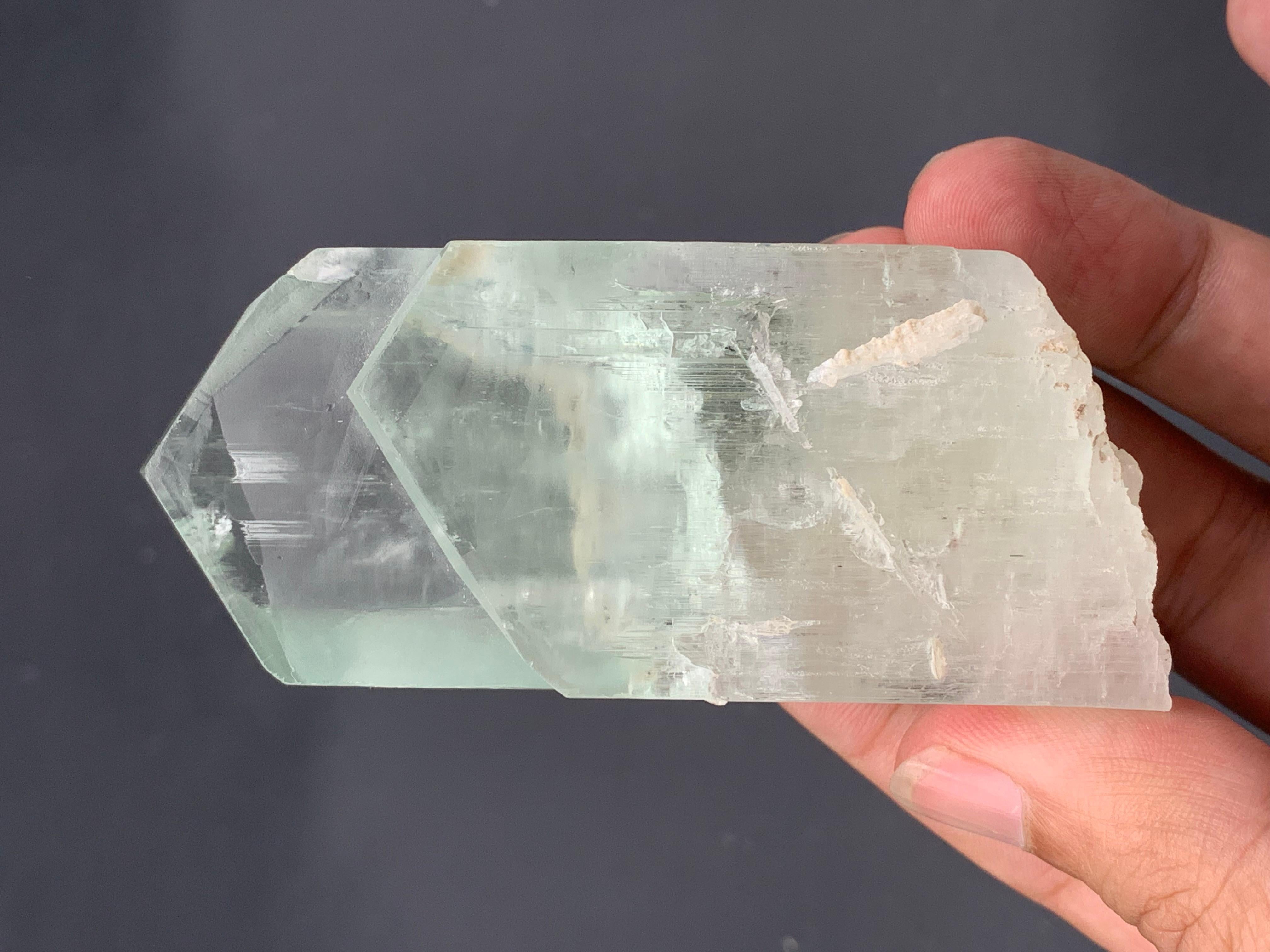 Kunzite Hiddenite bicolore con annesso cristallo secondario dall'Afghanistan in vendita 1