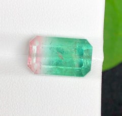 Bicolor Natural Tourmaline 10.05 Carat Emerald Cut Loose Gemstone for Ring