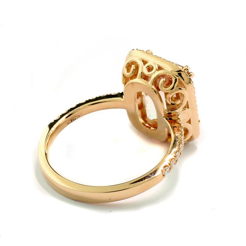 Contemporary Bicolor natural Tourmaline & Diamonds 5.62 ct Ring 18Kt Pink Gold unique piece For Sale