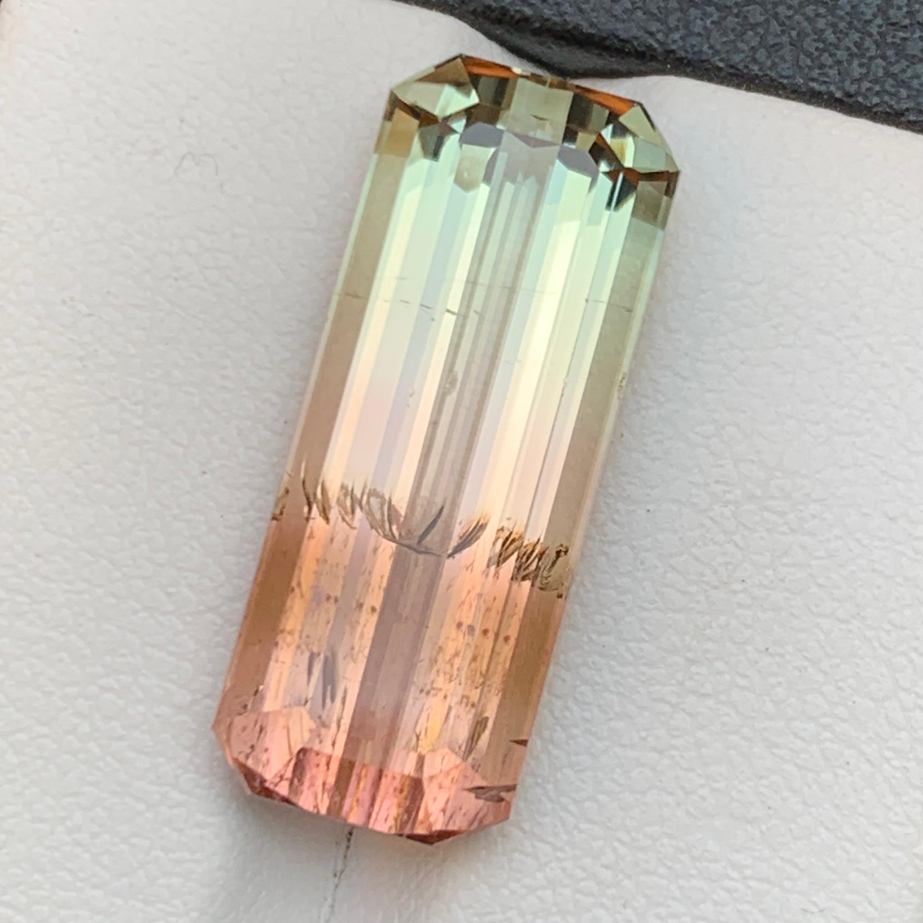 Bicolor Natural Tourmaline Necklace Pendant Loose Gemstone 15.85 Ct Emerald Cut In New Condition For Sale In Peshawar, PK