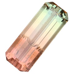 Bicolor Natural Tourmaline Necklace Pendant Loose Gemstone 15.85 Ct Emerald Cut
