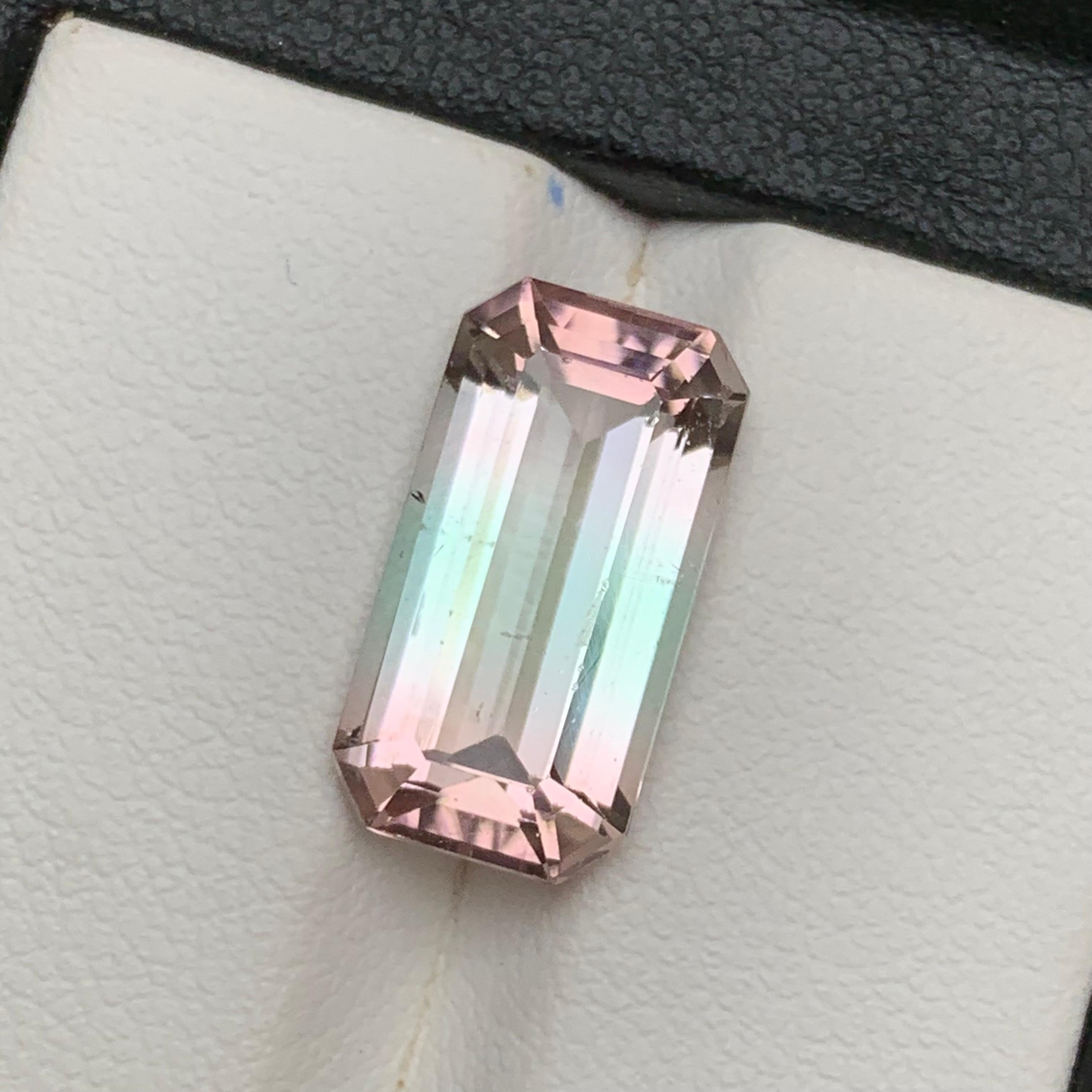 Bicolor Natural Turmalin Ring Lose Edelstein 6,95 Ct Smaragd-Schliff für Schmuck im Angebot 4