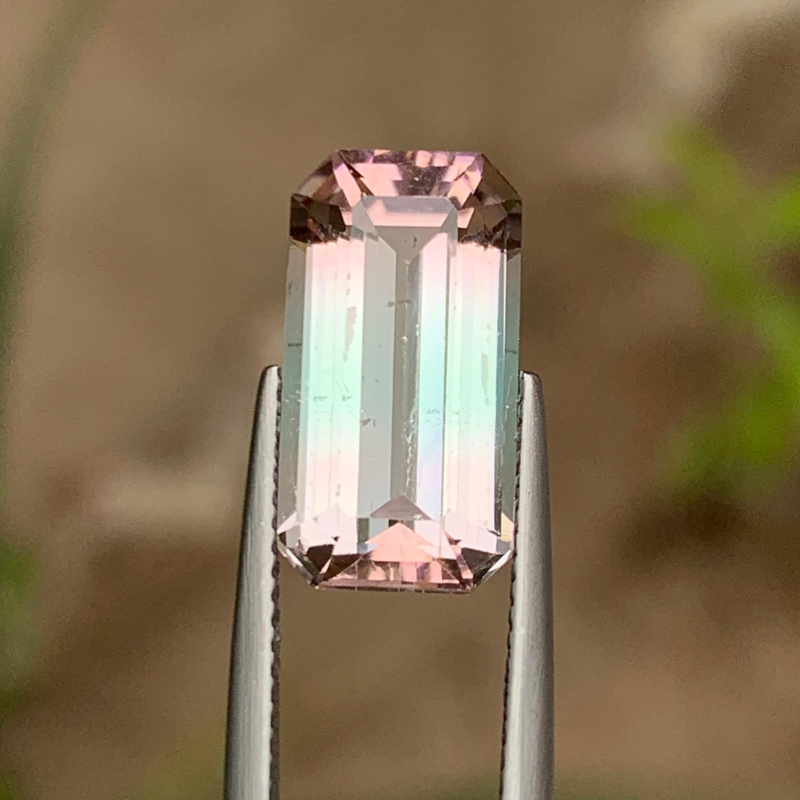 Bicolor Natural Turmalin Ring Lose Edelstein 6,95 Ct Smaragd-Schliff für Schmuck im Angebot 5