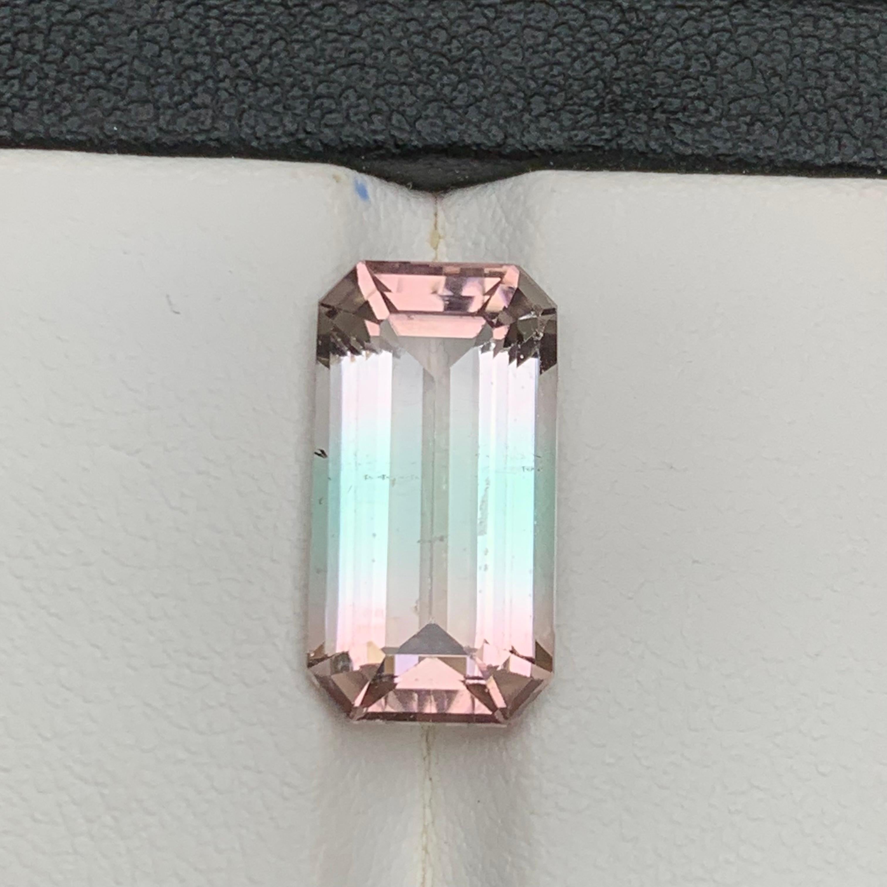 Bicolor Natural Turmalin Ring Lose Edelstein 6,95 Ct Smaragd-Schliff für Schmuck im Angebot 6