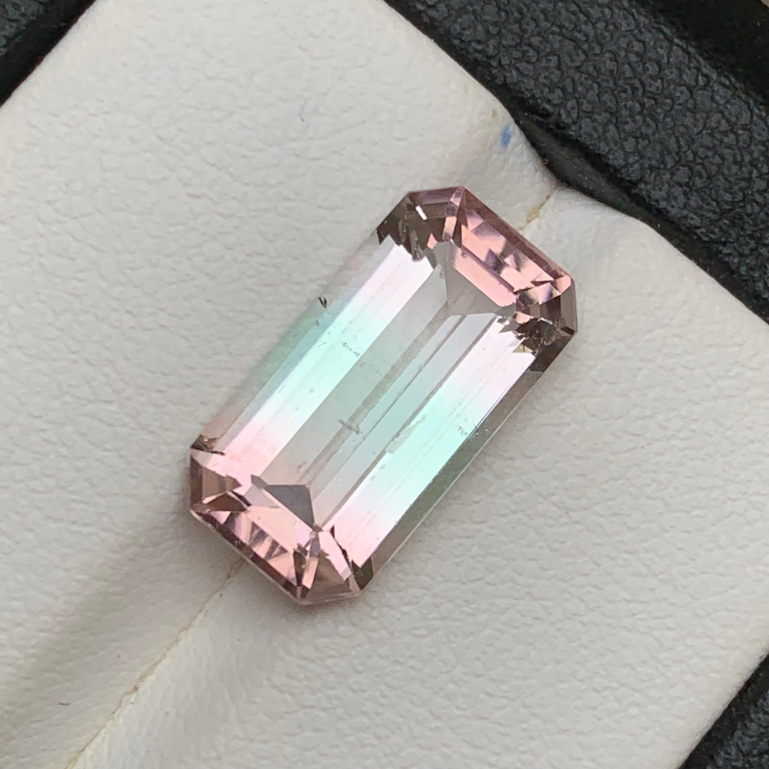 Bicolor Natural Turmalin Ring Lose Edelstein 6,95 Ct Smaragd-Schliff für Schmuck im Angebot 7