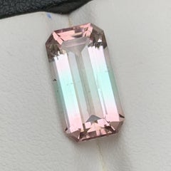 Bicolor Natural Turmalin Ring Lose Edelstein 6,95 Ct Smaragd-Schliff für Schmuck