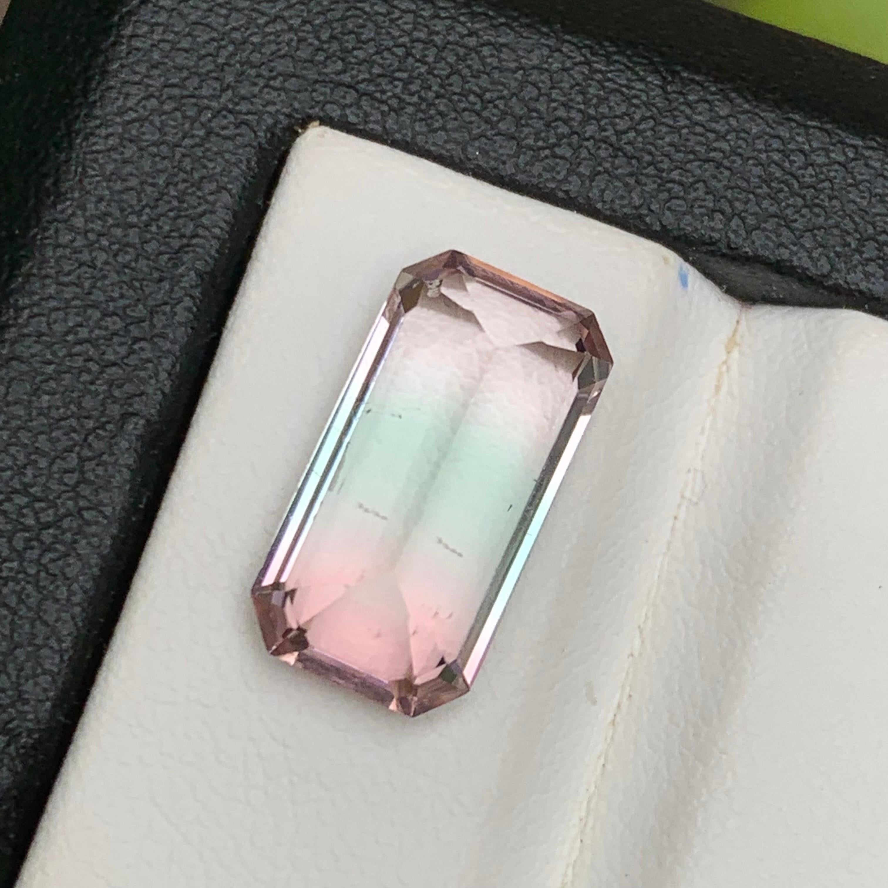 Bicolor Natural Turmalin Ring Lose Edelstein 6,95 Ct Smaragd-Schliff für Schmuck (Smaragdschliff) im Angebot
