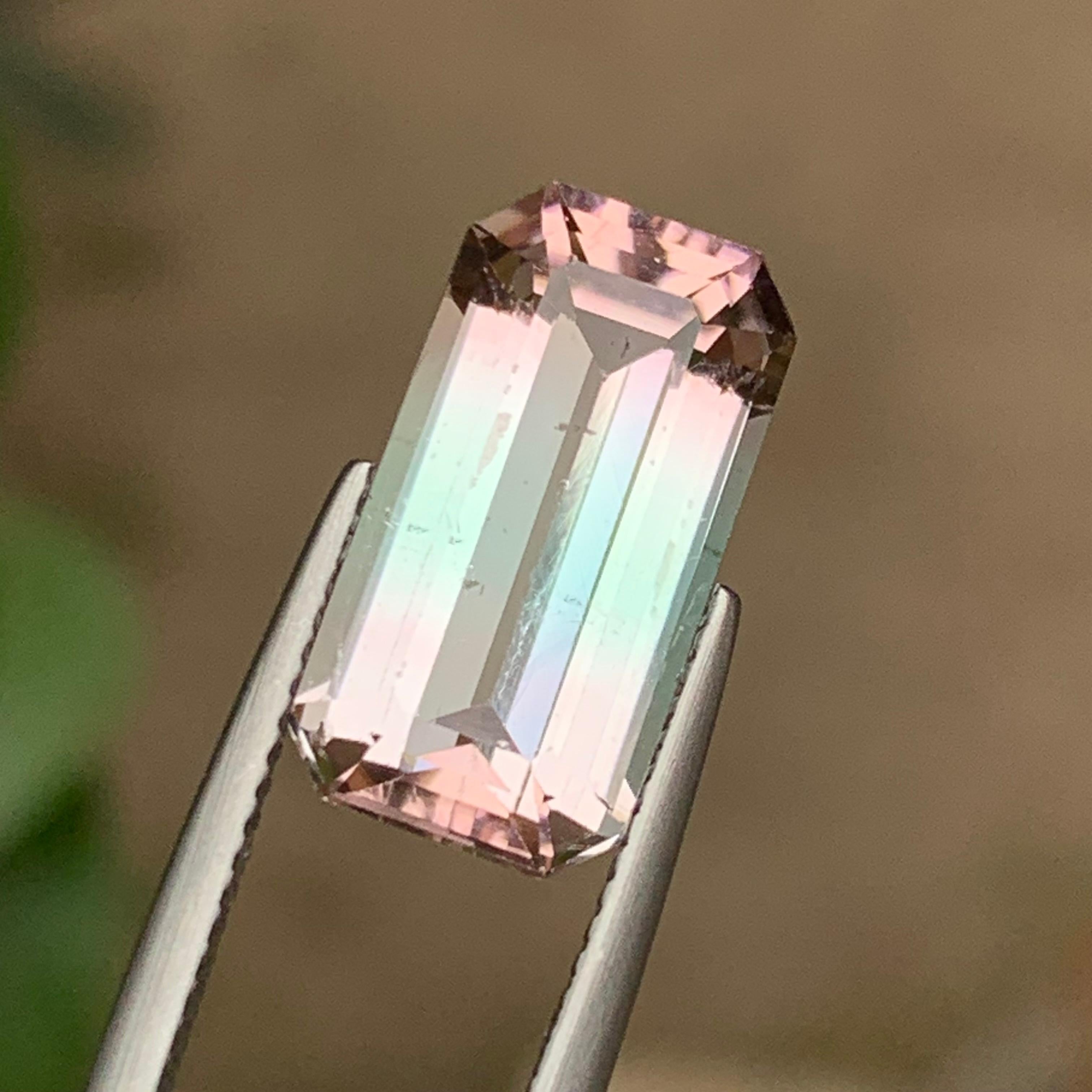 Bicolor Natural Turmalin Ring Lose Edelstein 6,95 Ct Smaragd-Schliff für Schmuck für Damen oder Herren im Angebot