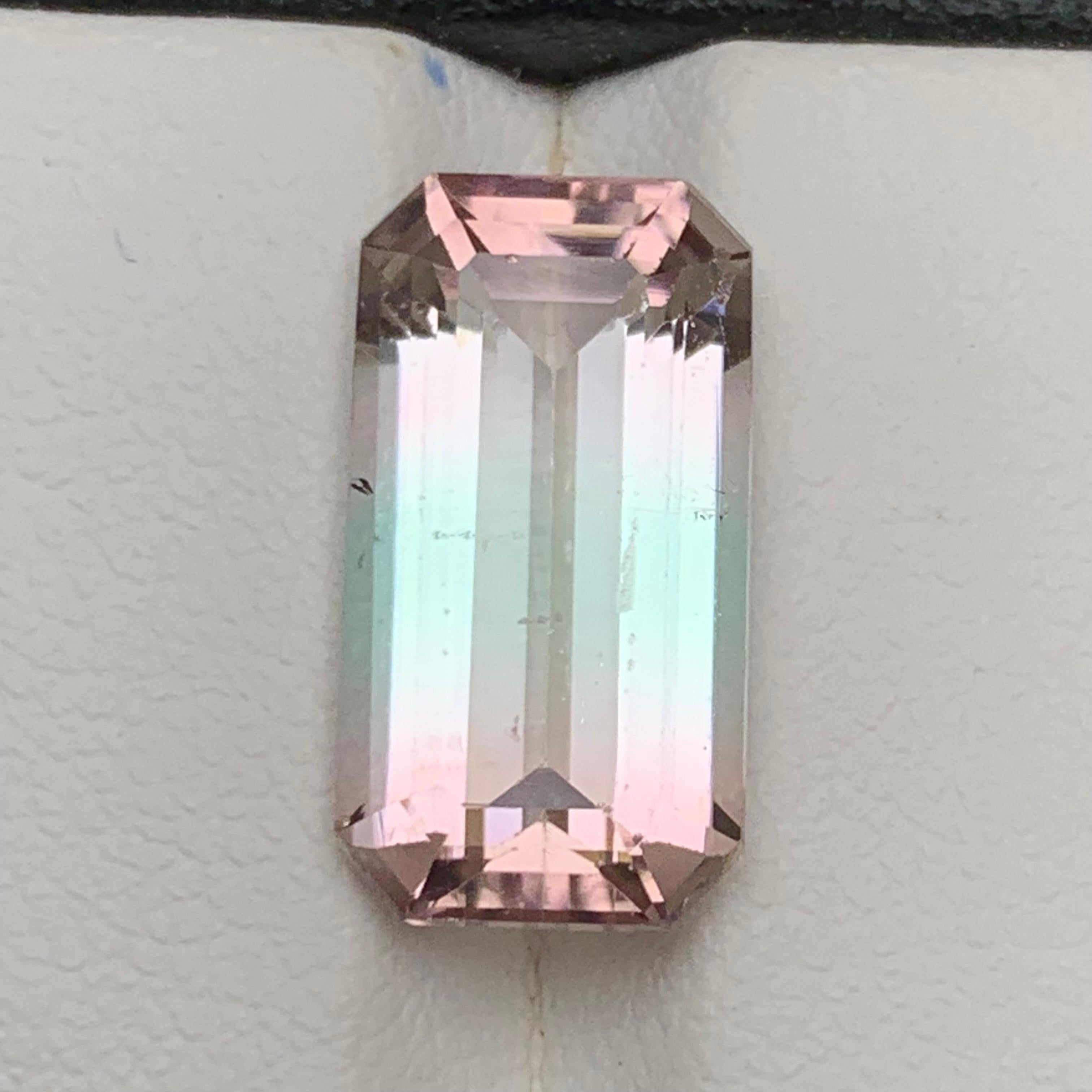 Bicolor Natural Turmalin Ring Lose Edelstein 6,95 Ct Smaragd-Schliff für Schmuck im Angebot 1