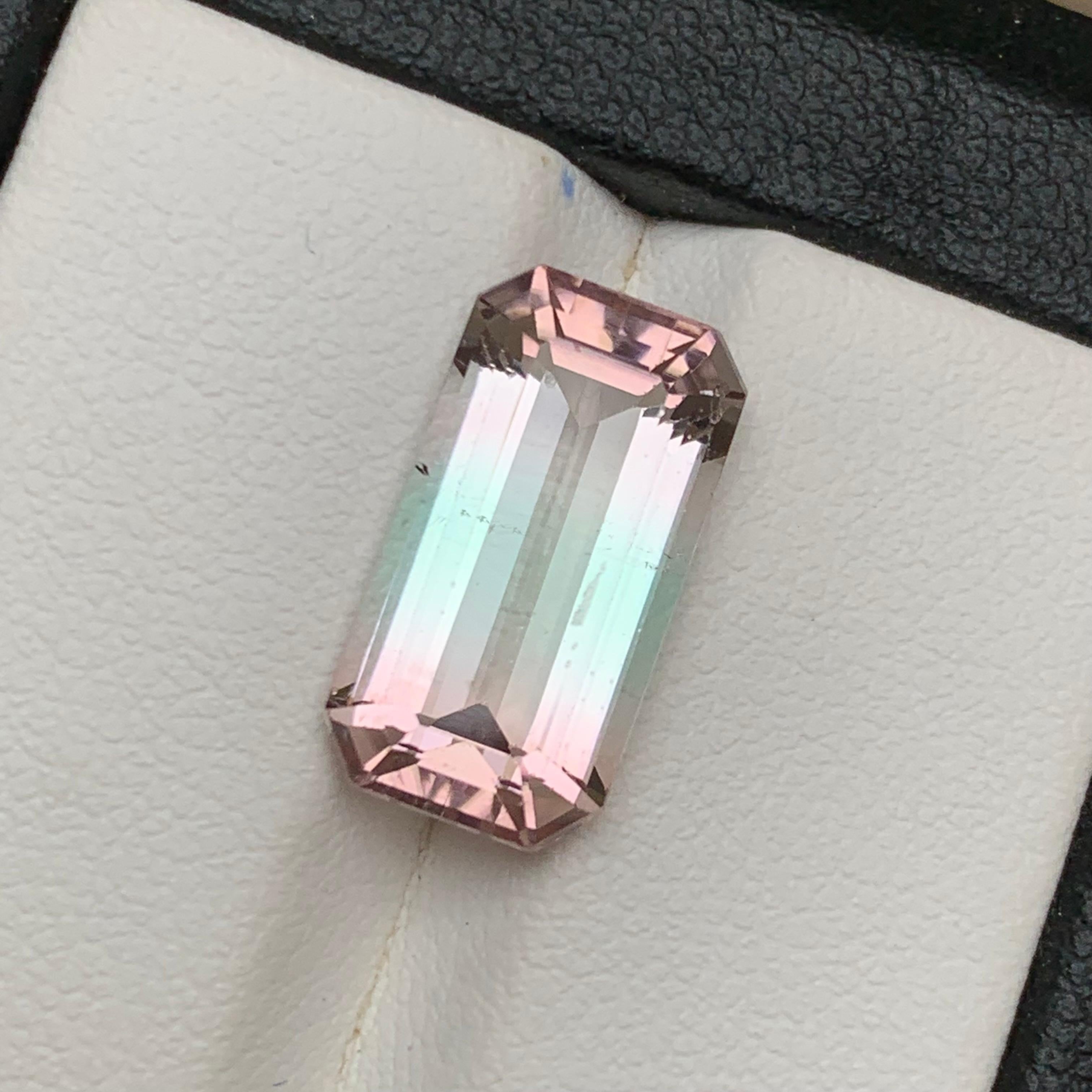 Bicolor Natural Turmalin Ring Lose Edelstein 6,95 Ct Smaragd-Schliff für Schmuck im Angebot 2