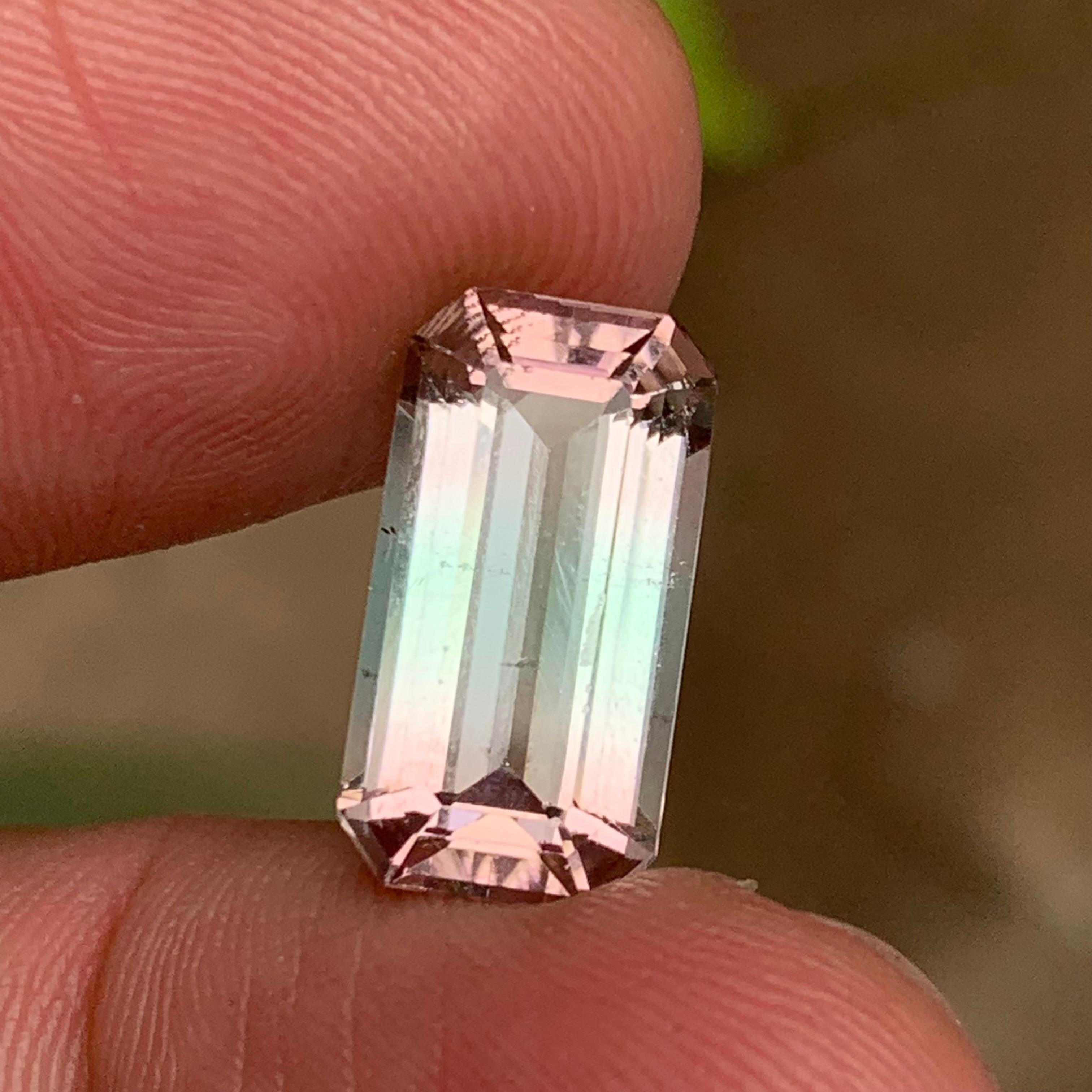 Bicolor Natural Turmalin Ring Lose Edelstein 6,95 Ct Smaragd-Schliff für Schmuck im Angebot 3